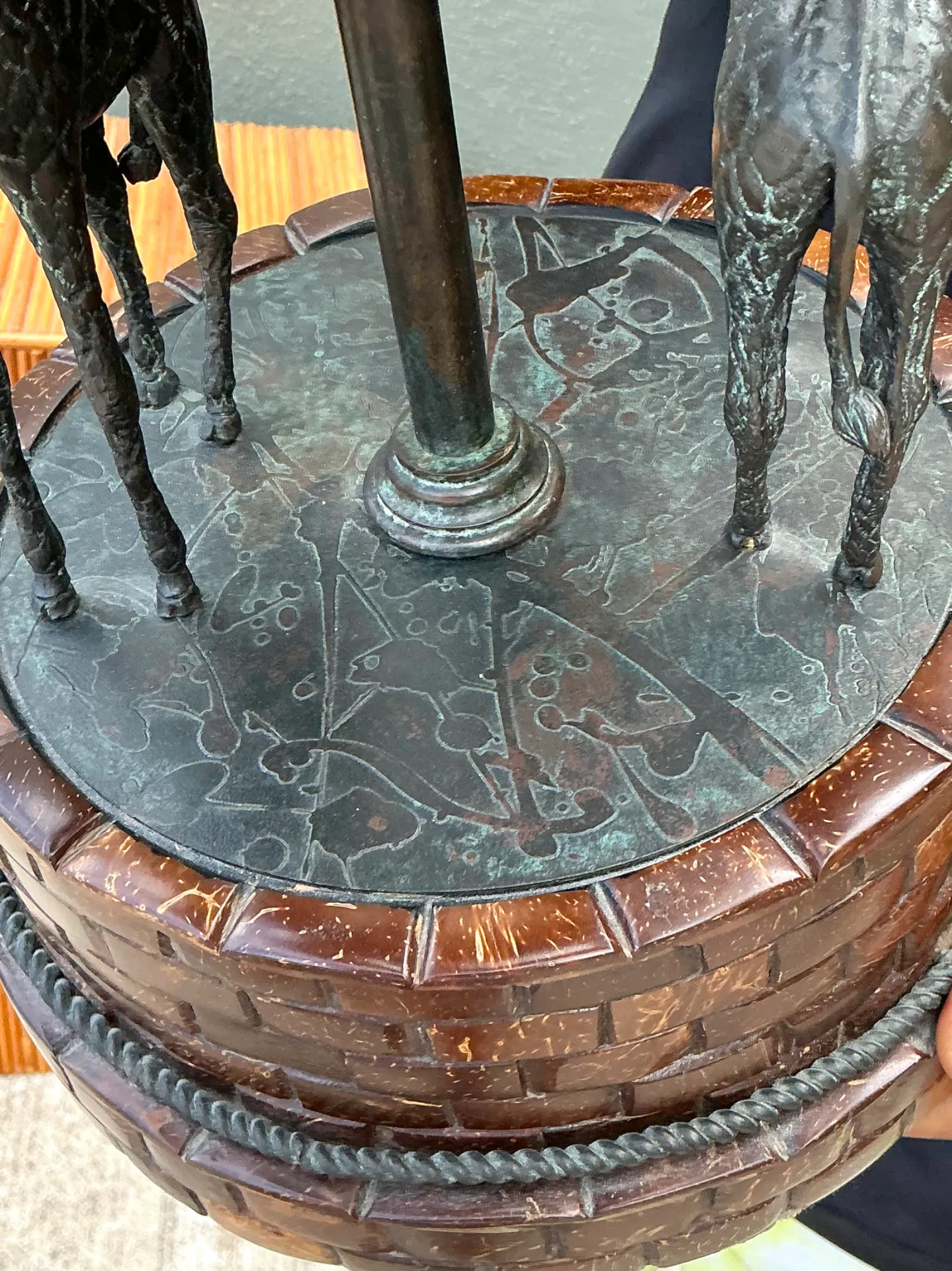 Vintage Maitland Smith Giraffe Bronze Table Lamp — additional photo 7