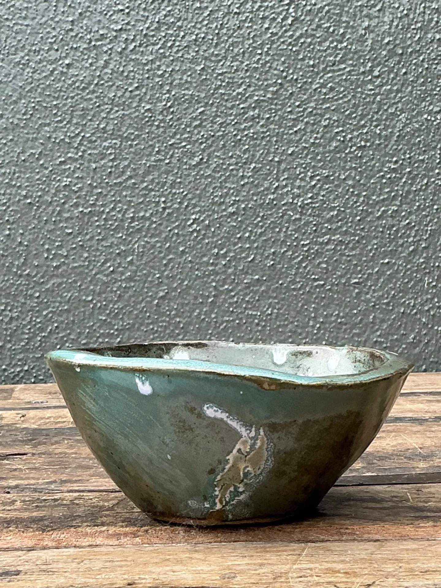 Vintage Green Glazed Studio Pottery Bowl — additional photo 3