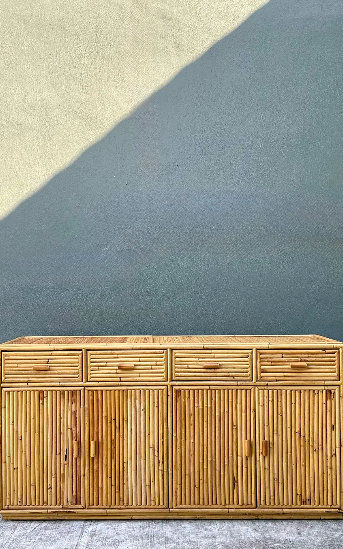 Vintage Stacked Rattan Credenza — additional photo 1