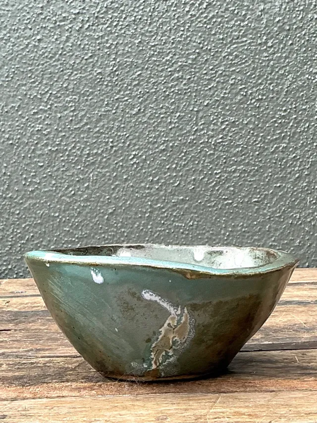 Vintage Green Glazed Studio Pottery Bowl — additional photo 2