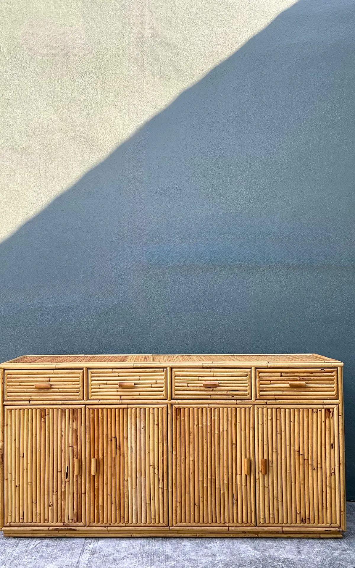 Vintage Stacked Rattan Credenza — additional photo 8