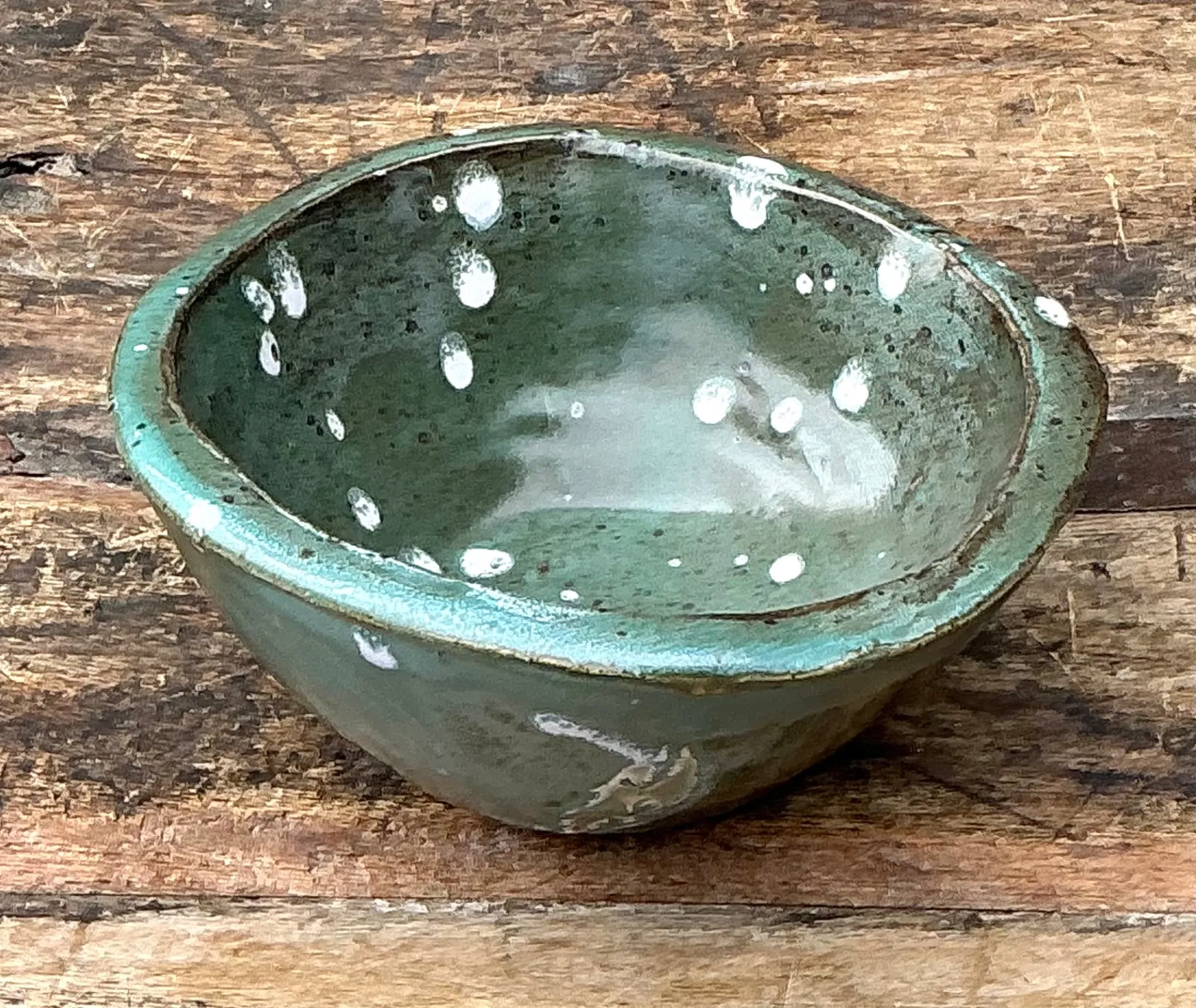 Vintage Green Glazed Studio Pottery Bowl — additional photo 8