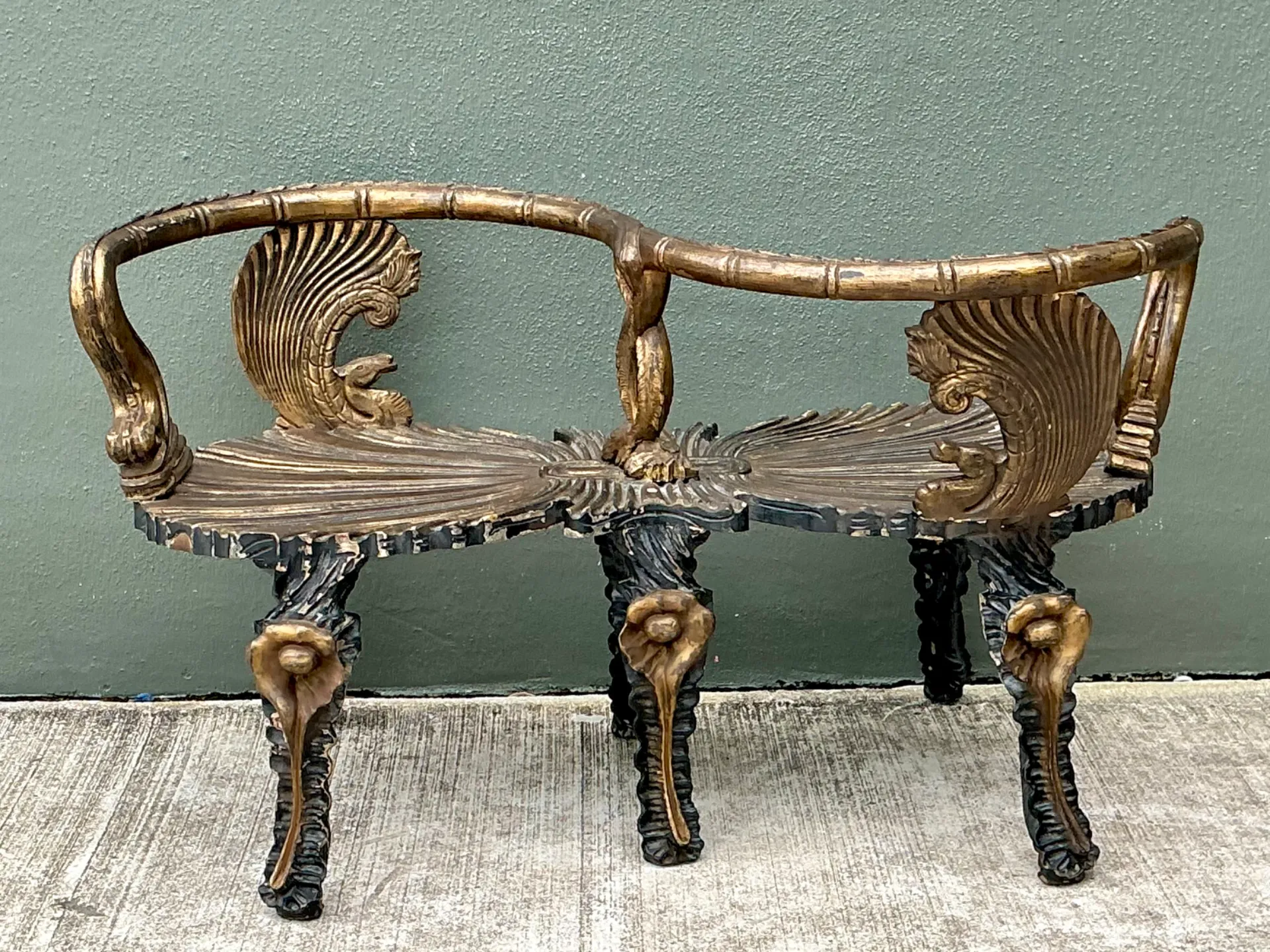 Vintage Gilt Carved Grotto Tete-A-Tete — additional photo 1