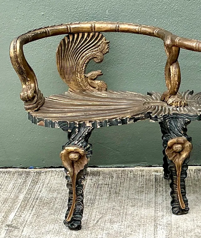 Vintage Gilt Carved Grotto Tete-A-Tete — additional photo 5