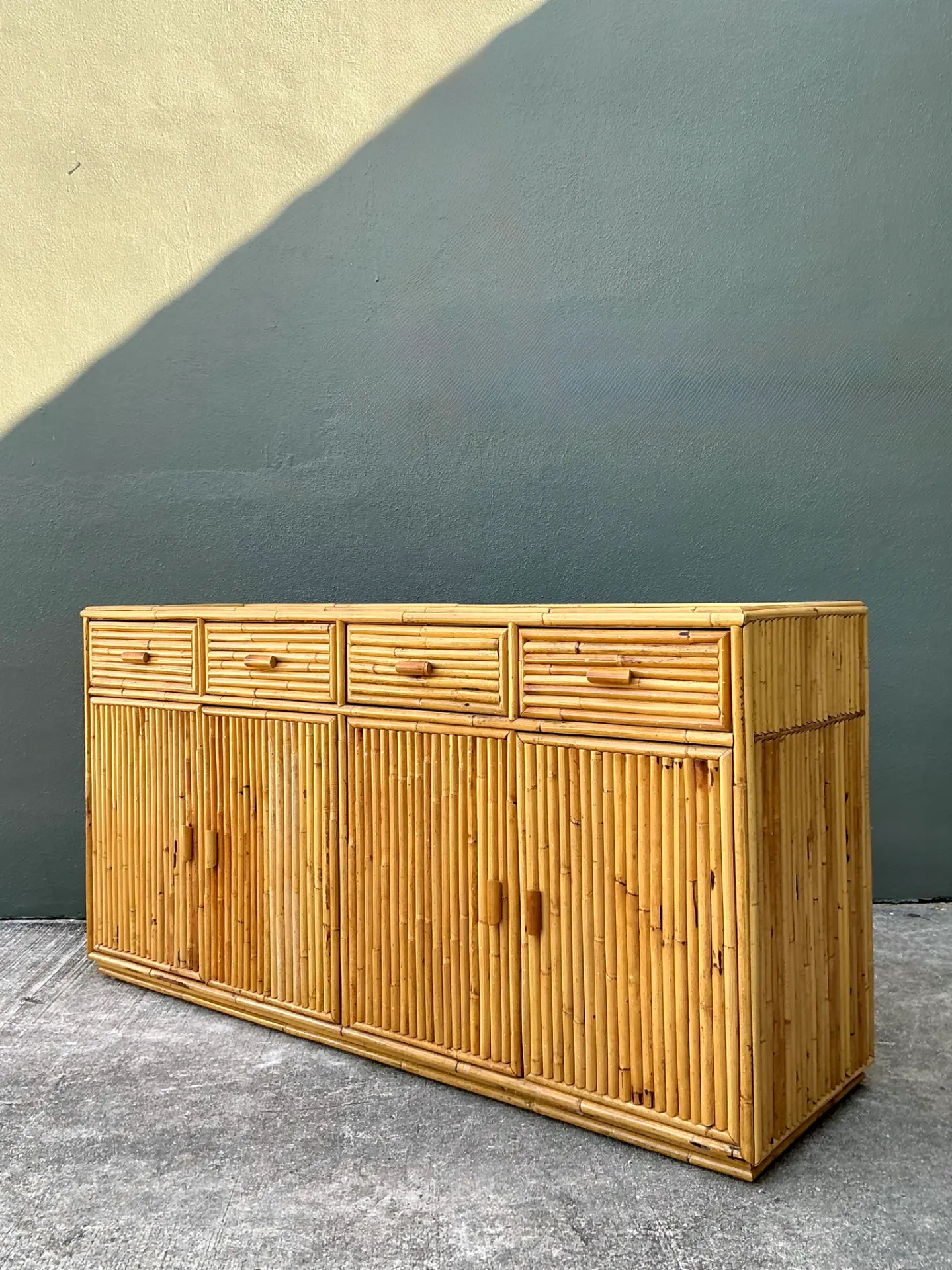 Vintage Stacked Rattan Credenza — additional photo 3