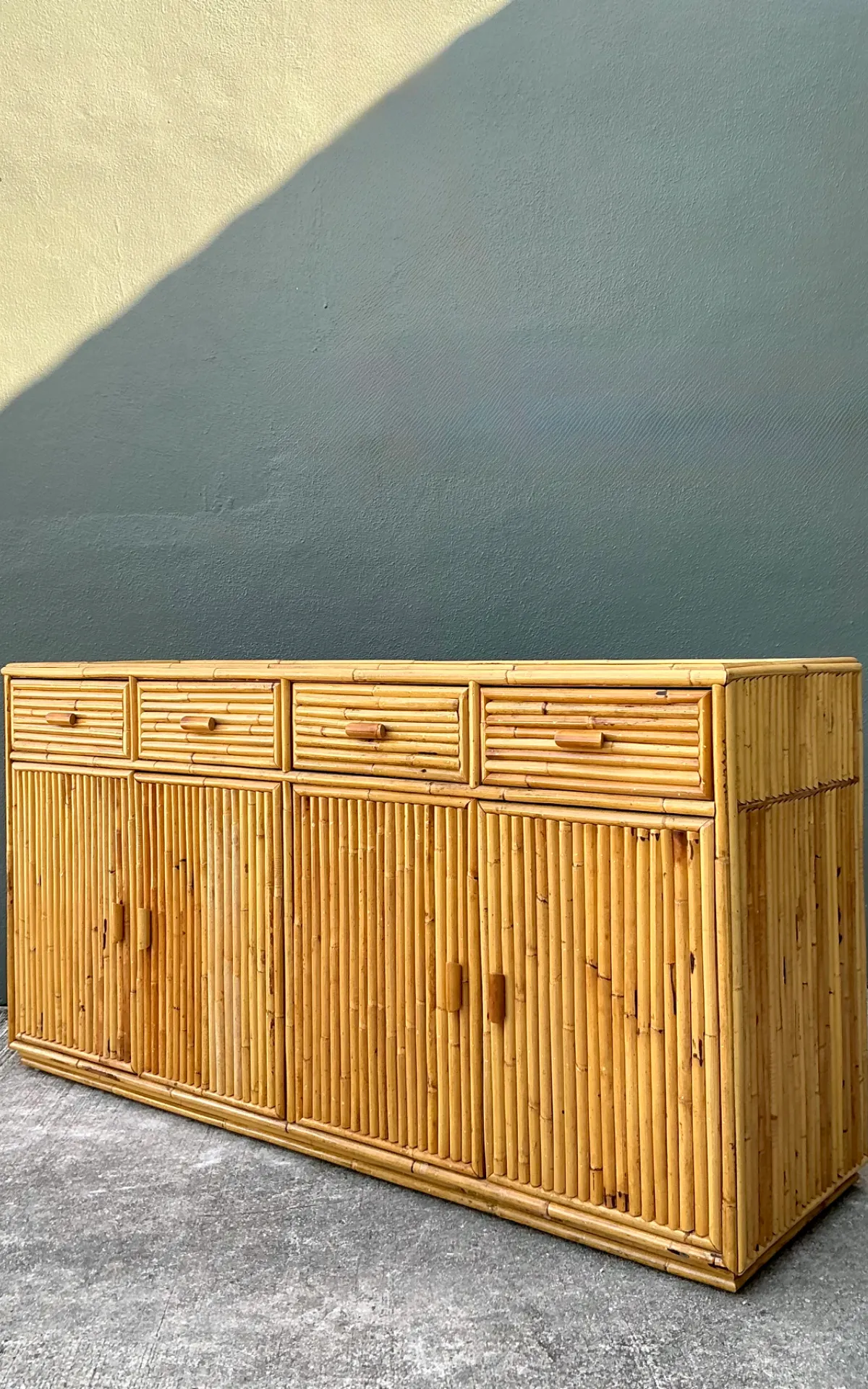 Vintage Stacked Rattan Credenza — additional photo 3