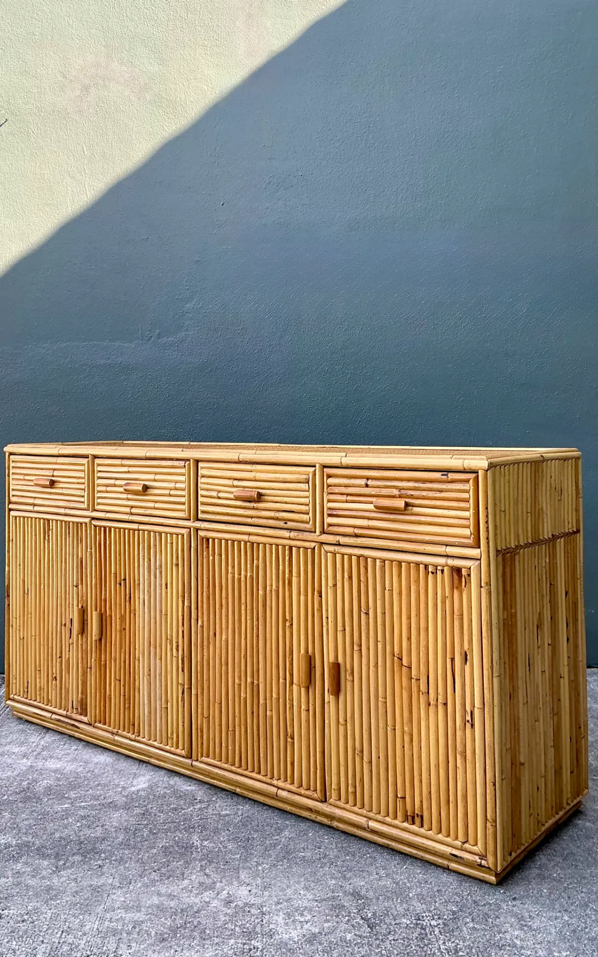 Vintage Stacked Rattan Credenza — additional photo 4