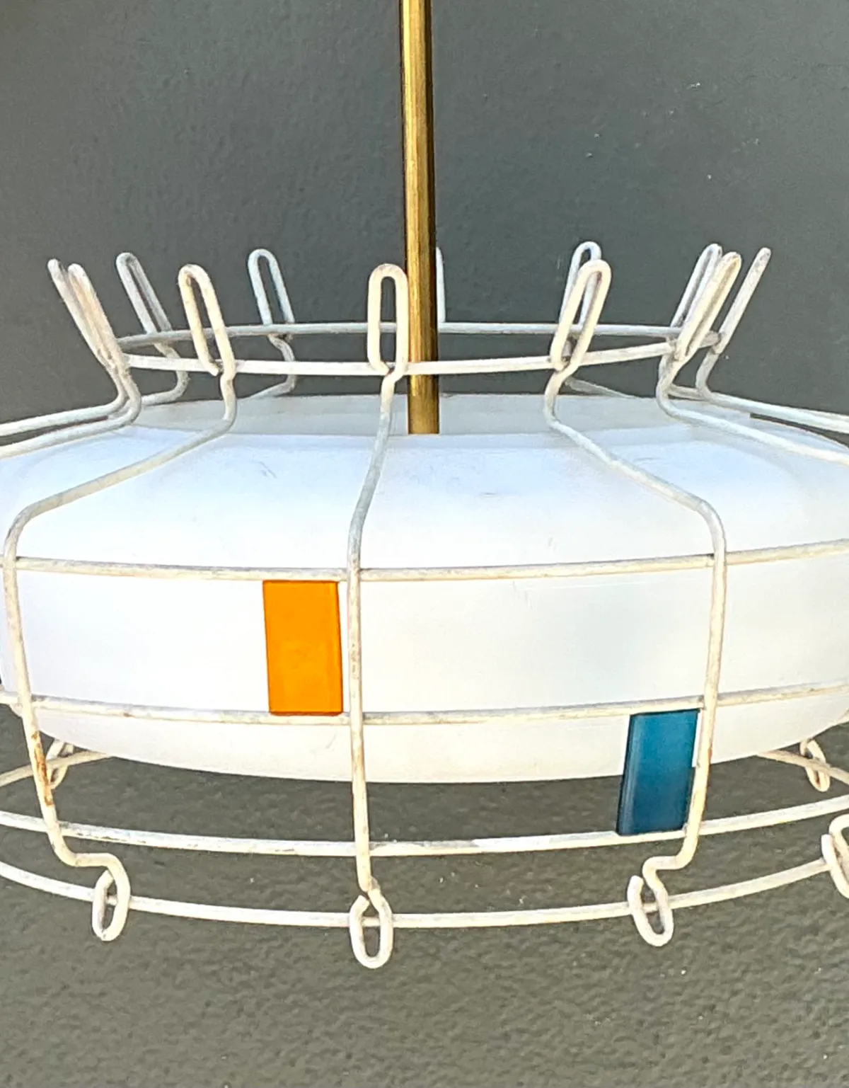 Vintage Mid-Century Modern Wire Pendant Fixture — additional photo 3