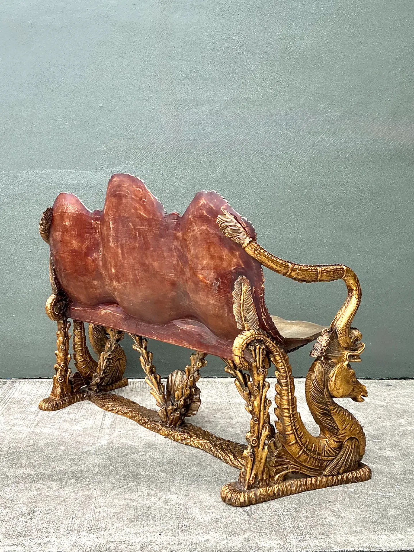 Vintage Venetian Gilt Carved Grotto Bench — additional photo 7