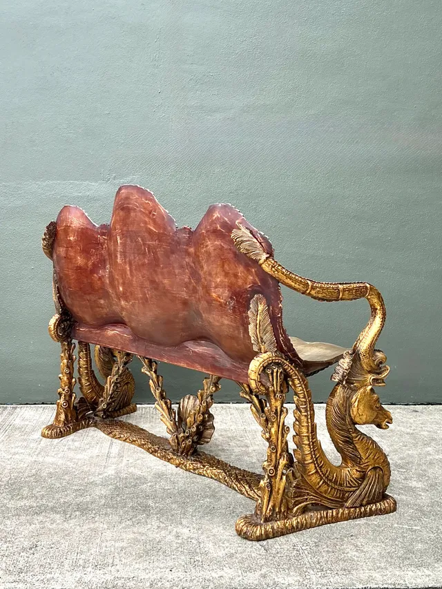 Vintage Venetian Gilt Carved Grotto Bench — additional photo 7