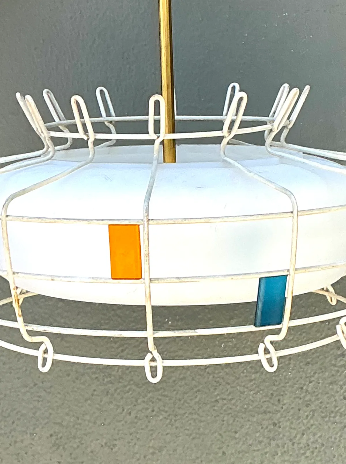 Vintage Mid-Century Modern Wire Pendant Fixture — additional photo 7