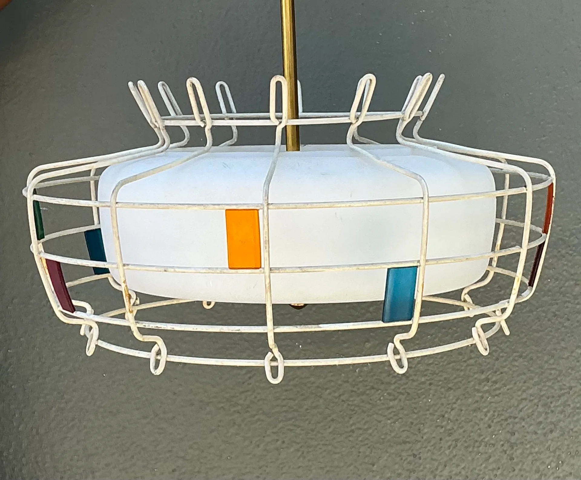 Vintage Mid-Century Modern Wire Pendant Fixture — additional photo 2