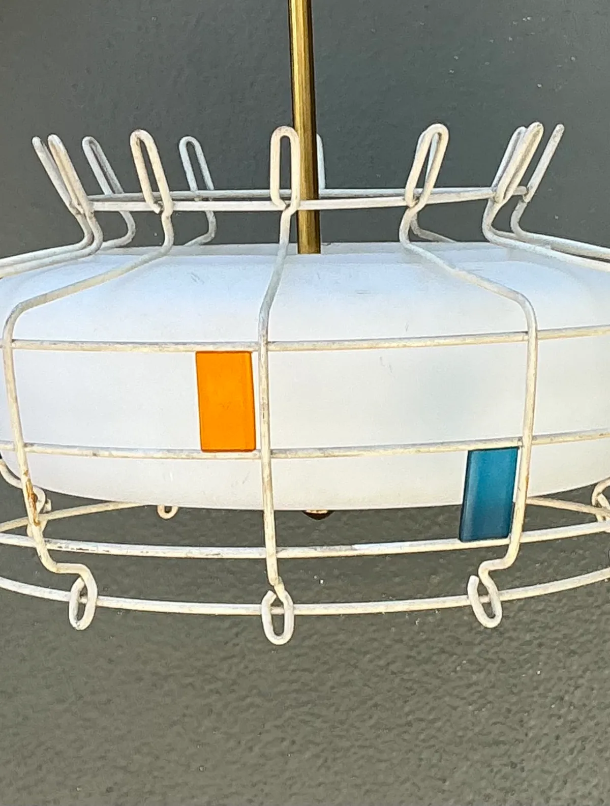 Vintage Mid-Century Modern Wire Pendant Fixture — additional photo 2