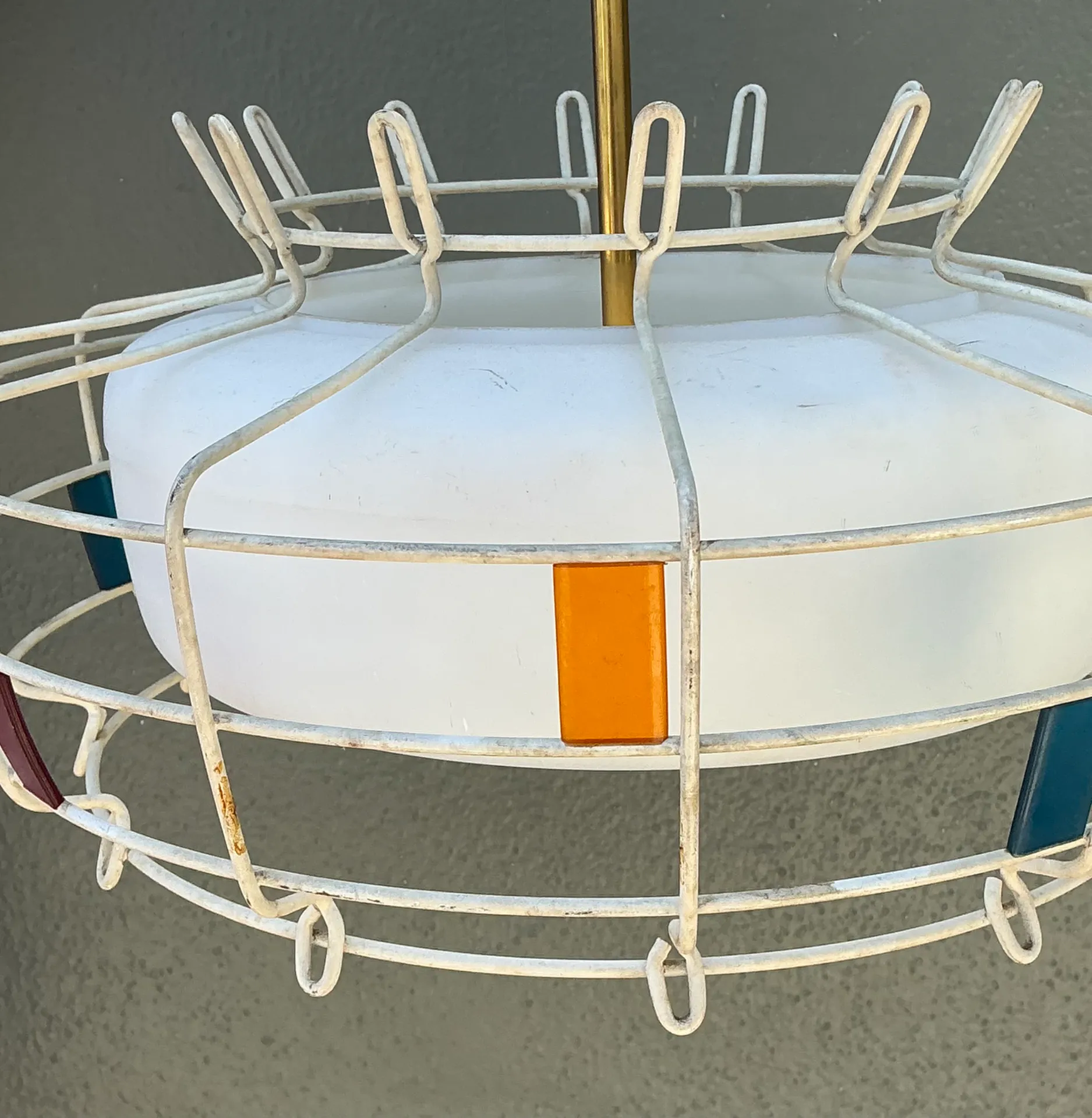 Vintage Mid-Century Modern Wire Pendant Fixture — additional photo 4