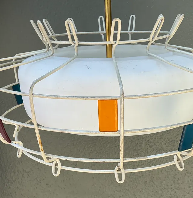 Vintage Mid-Century Modern Wire Pendant Fixture — additional photo 4