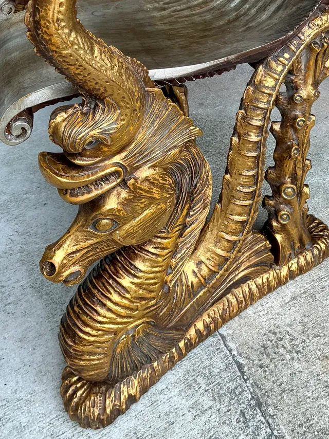 Vintage Venetian Gilt Carved Grotto Bench — additional photo 8