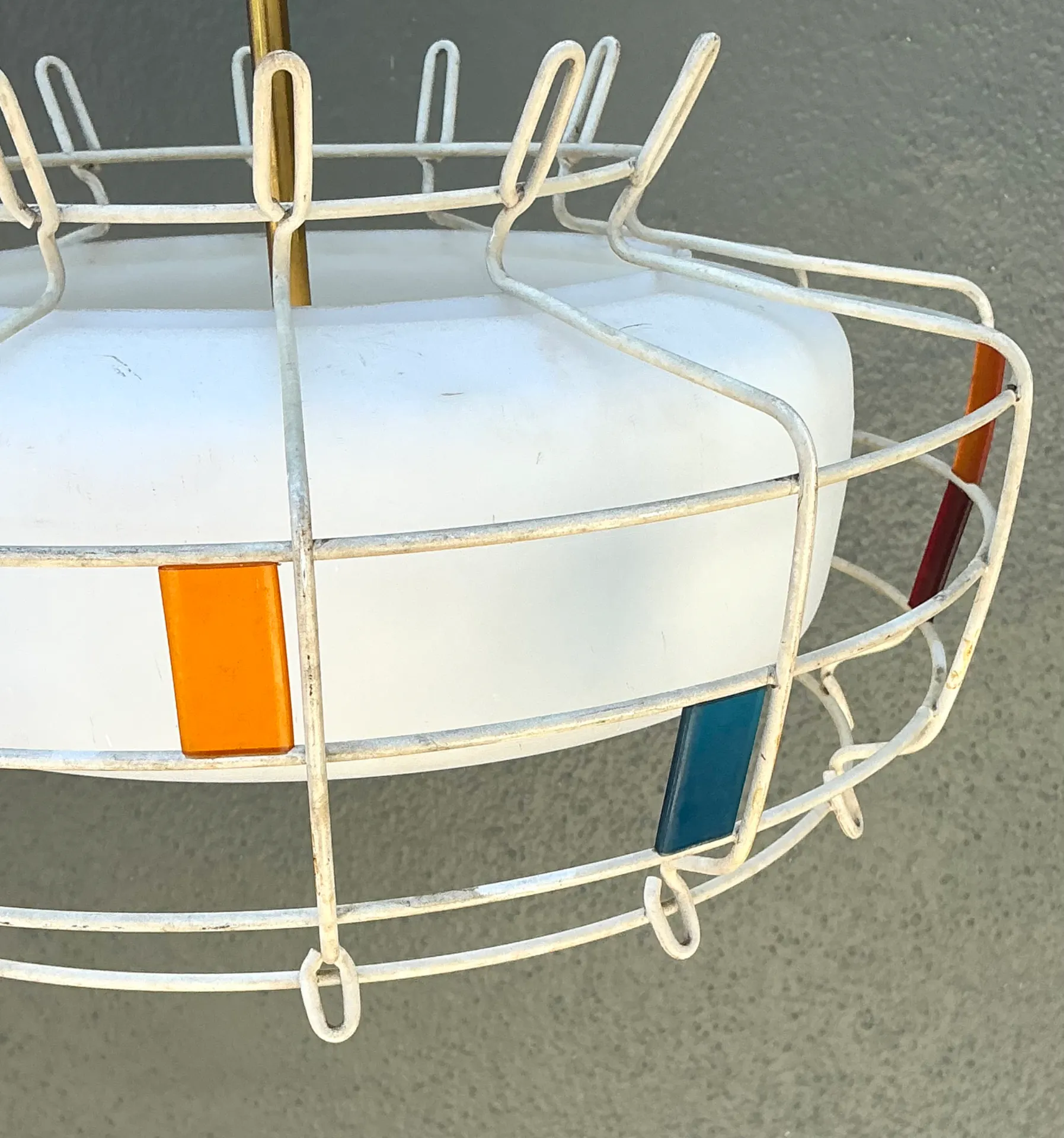 Vintage Mid-Century Modern Wire Pendant Fixture — additional photo 5