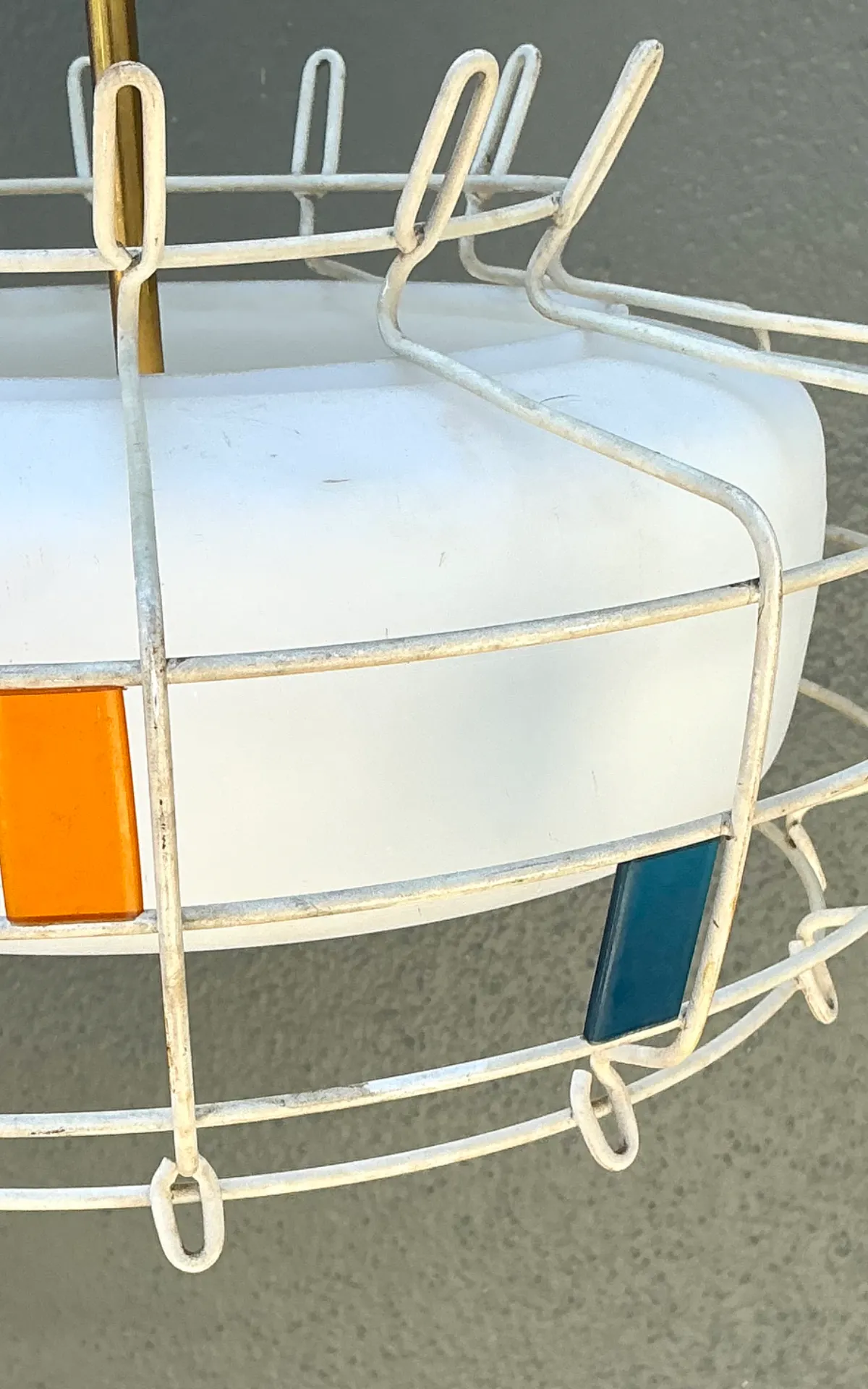 Vintage Mid-Century Modern Wire Pendant Fixture — additional photo 5