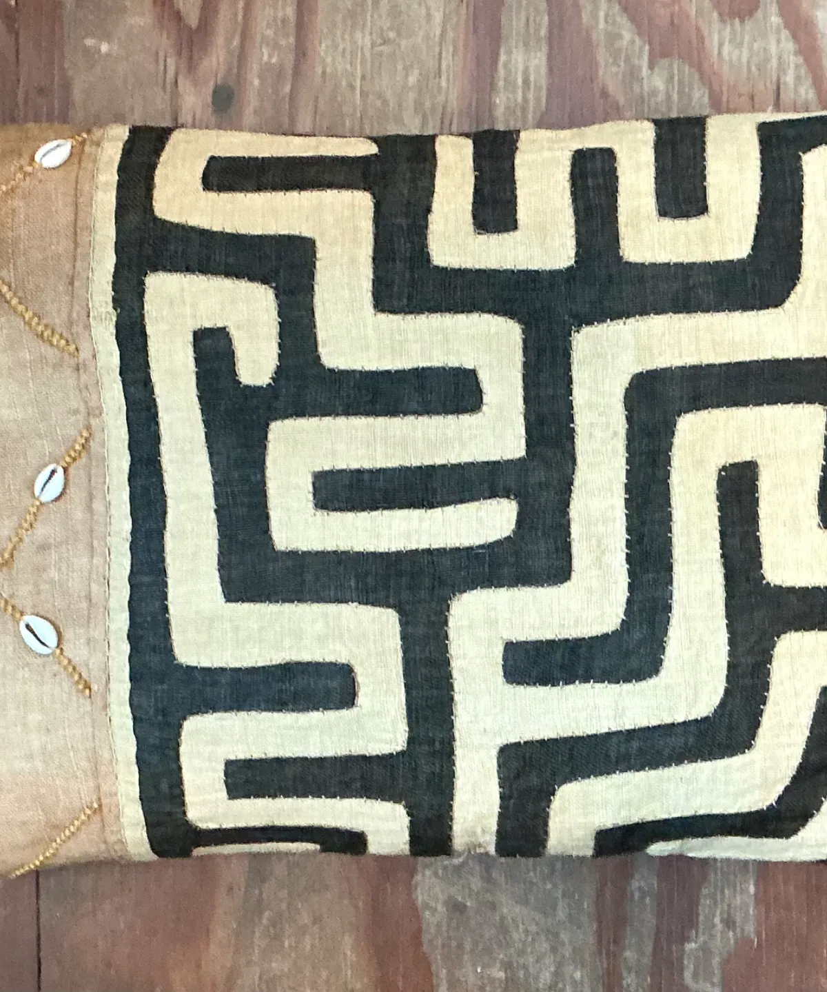 Vintage Mudcloth Pattern Pillow - Side view