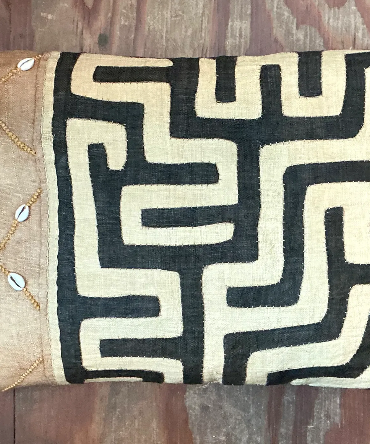 Vintage Mudcloth Pattern Pillow - Top view