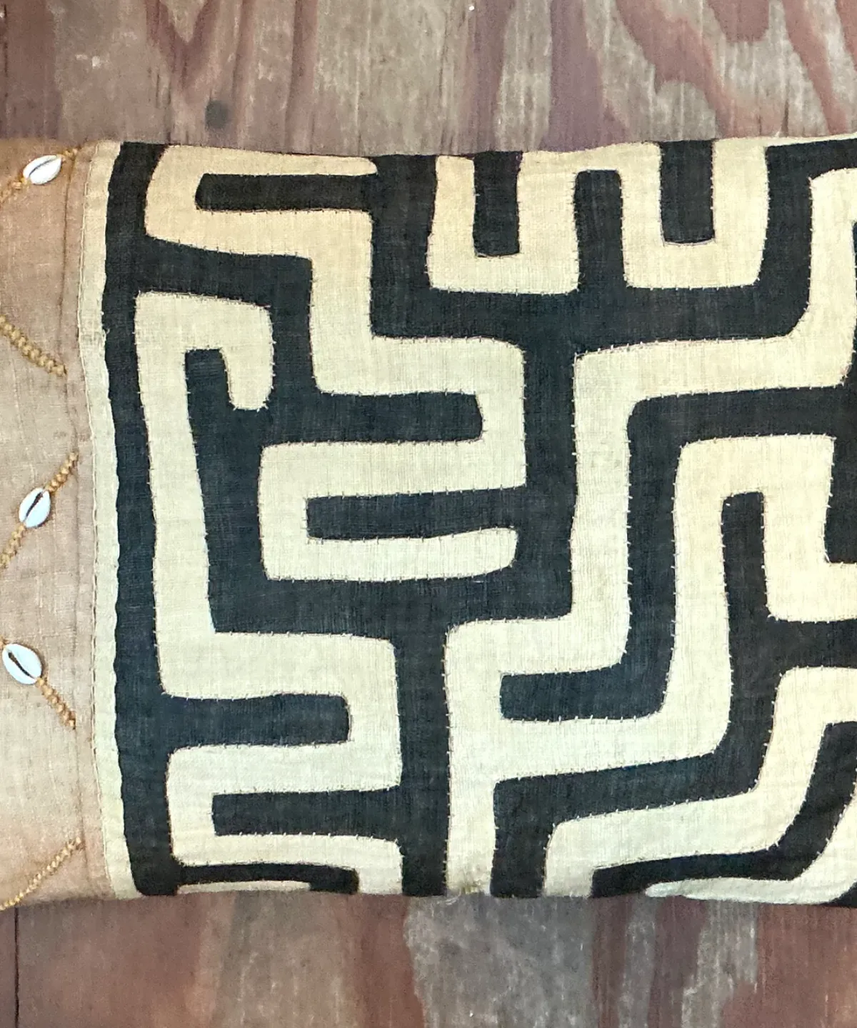 Vintage Mudcloth Pattern Pillow - Close-up view