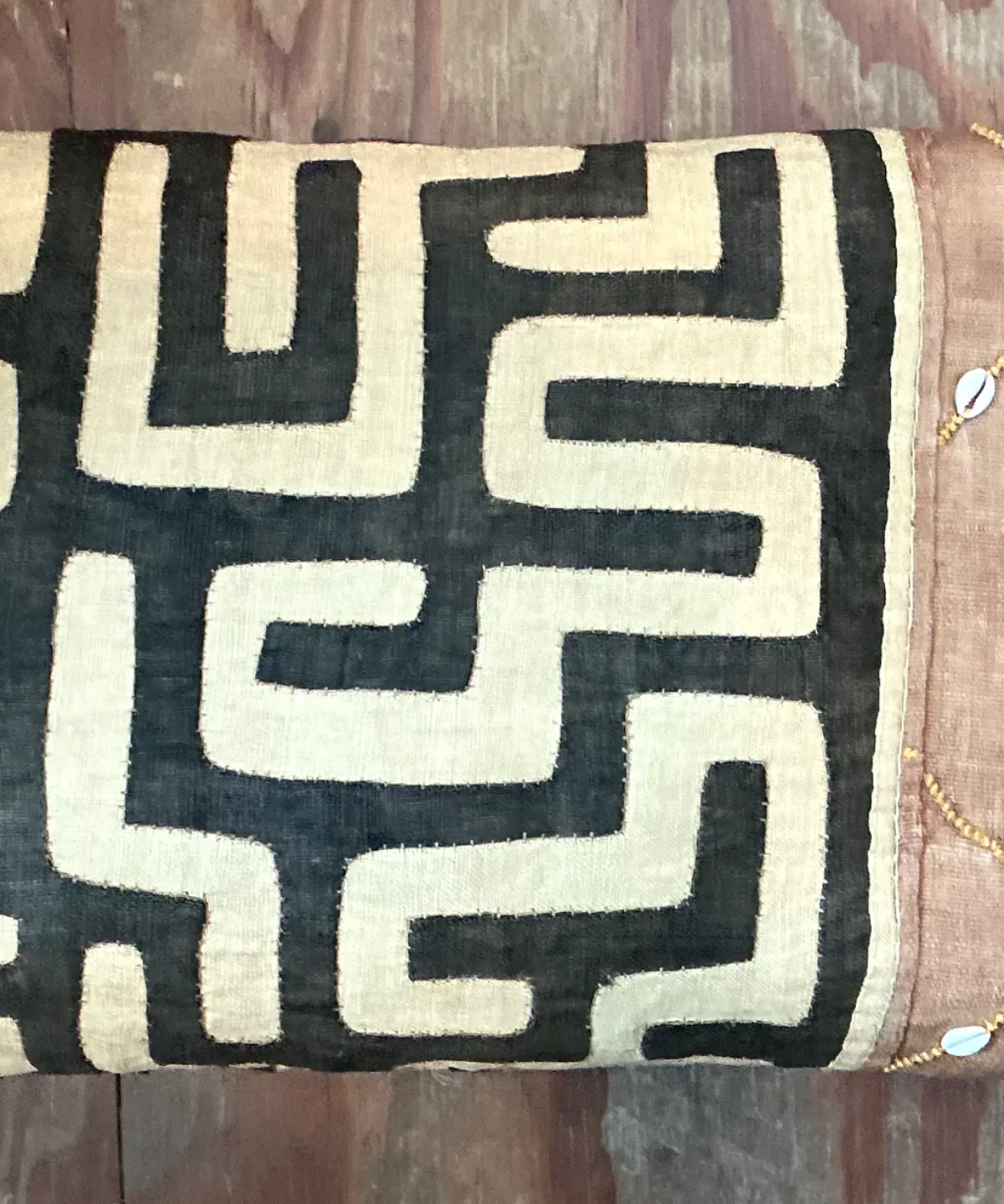 Vintage Mudcloth Pattern Pillow - Back view