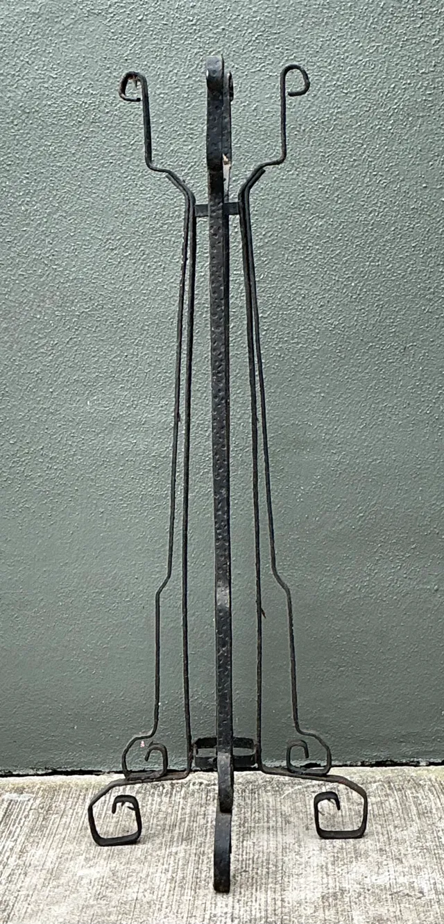 Vintage Hammered Iron and Wells Cement Planter Stand — additional photo 7