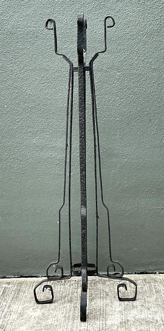 Vintage Hammered Iron and Wells Cement Planter Stand — additional photo 8