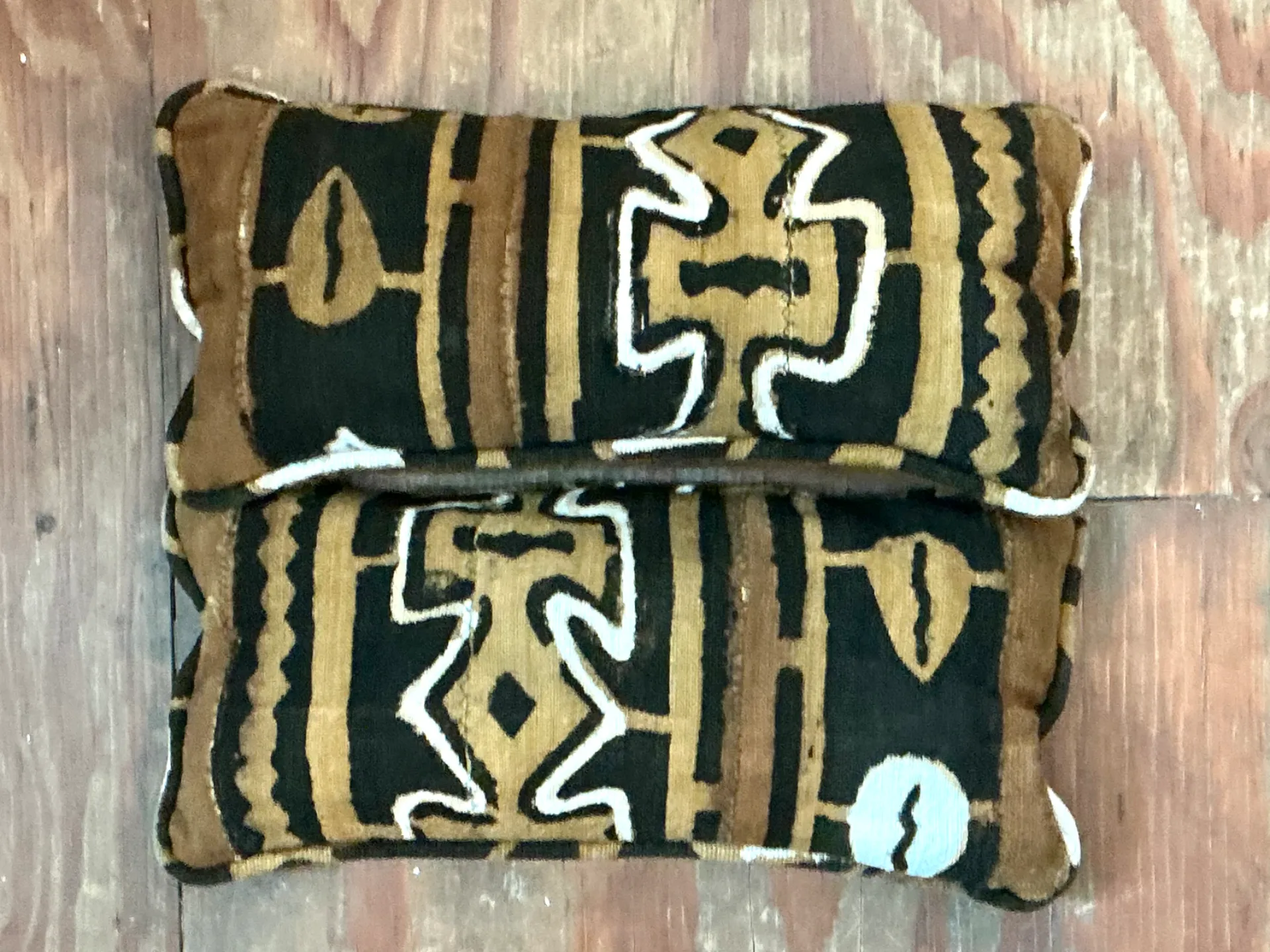 Vintage Mudcloth Pattern Pillows - A Pair — additional photo 1