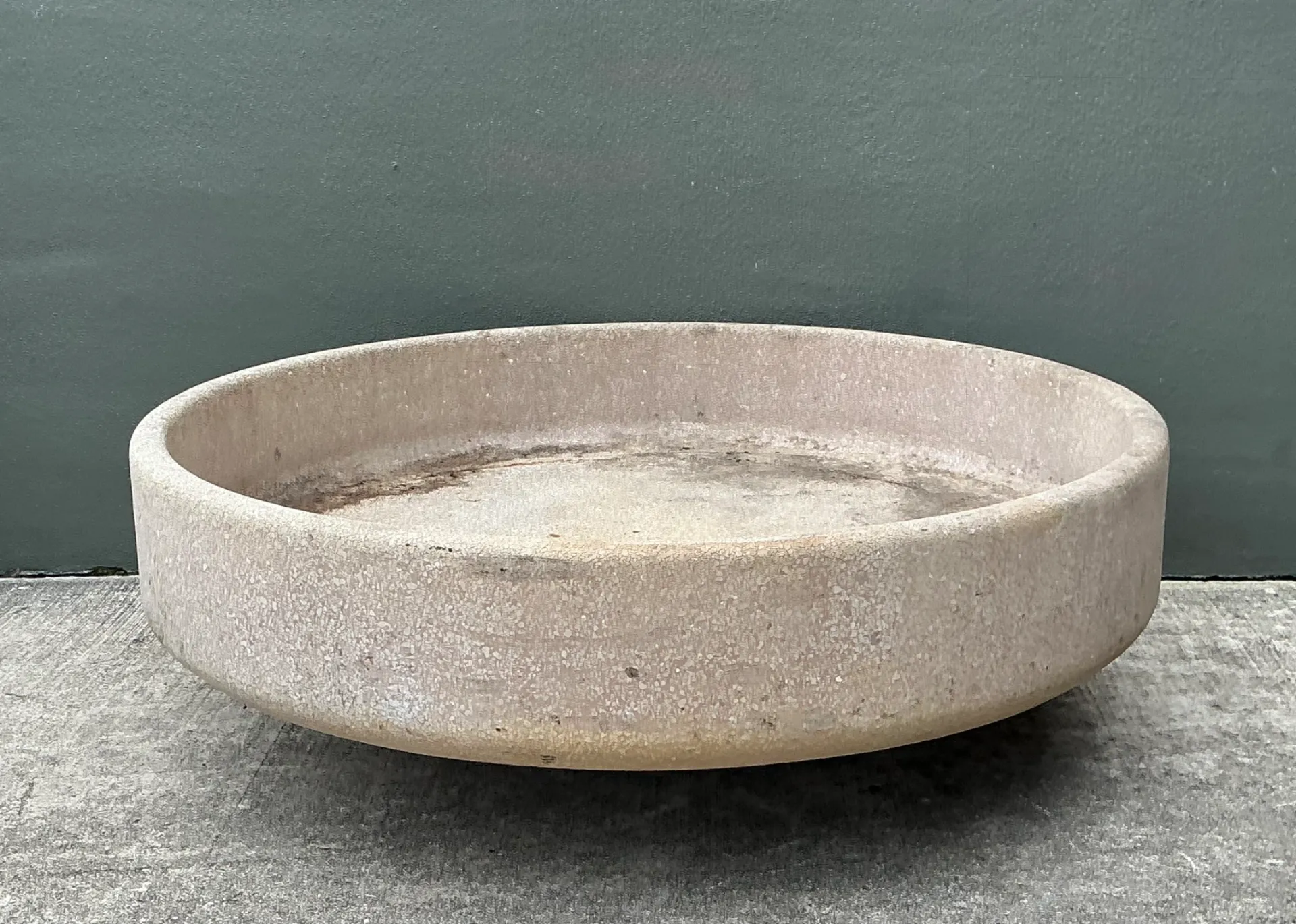 Vintage Monumental Stone Disc Garden Planter — additional photo 3