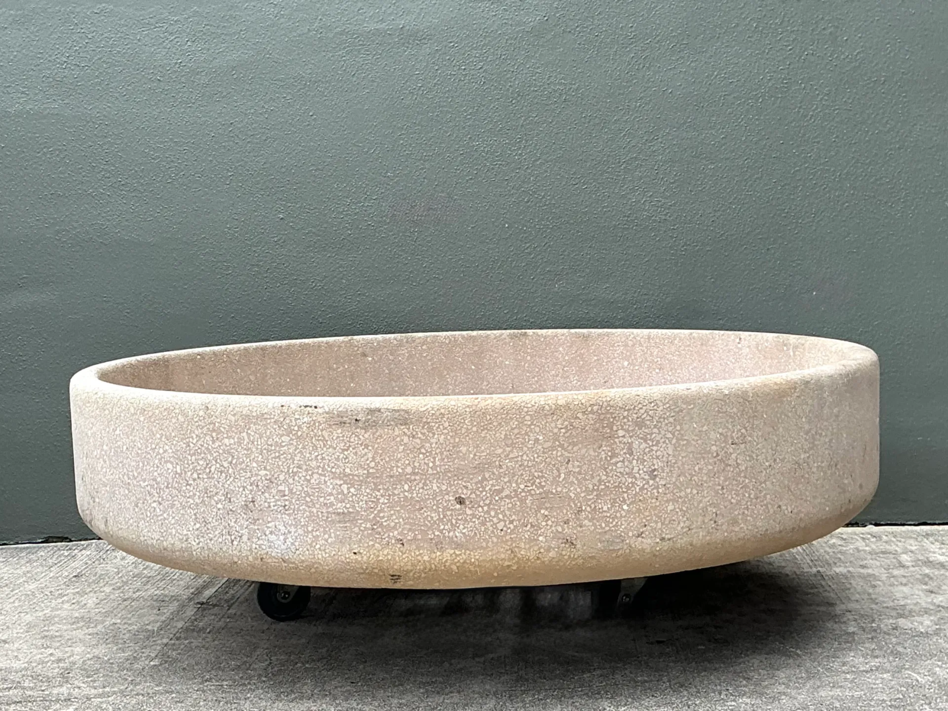 Vintage Monumental Stone Disc Garden Planter — additional photo 5