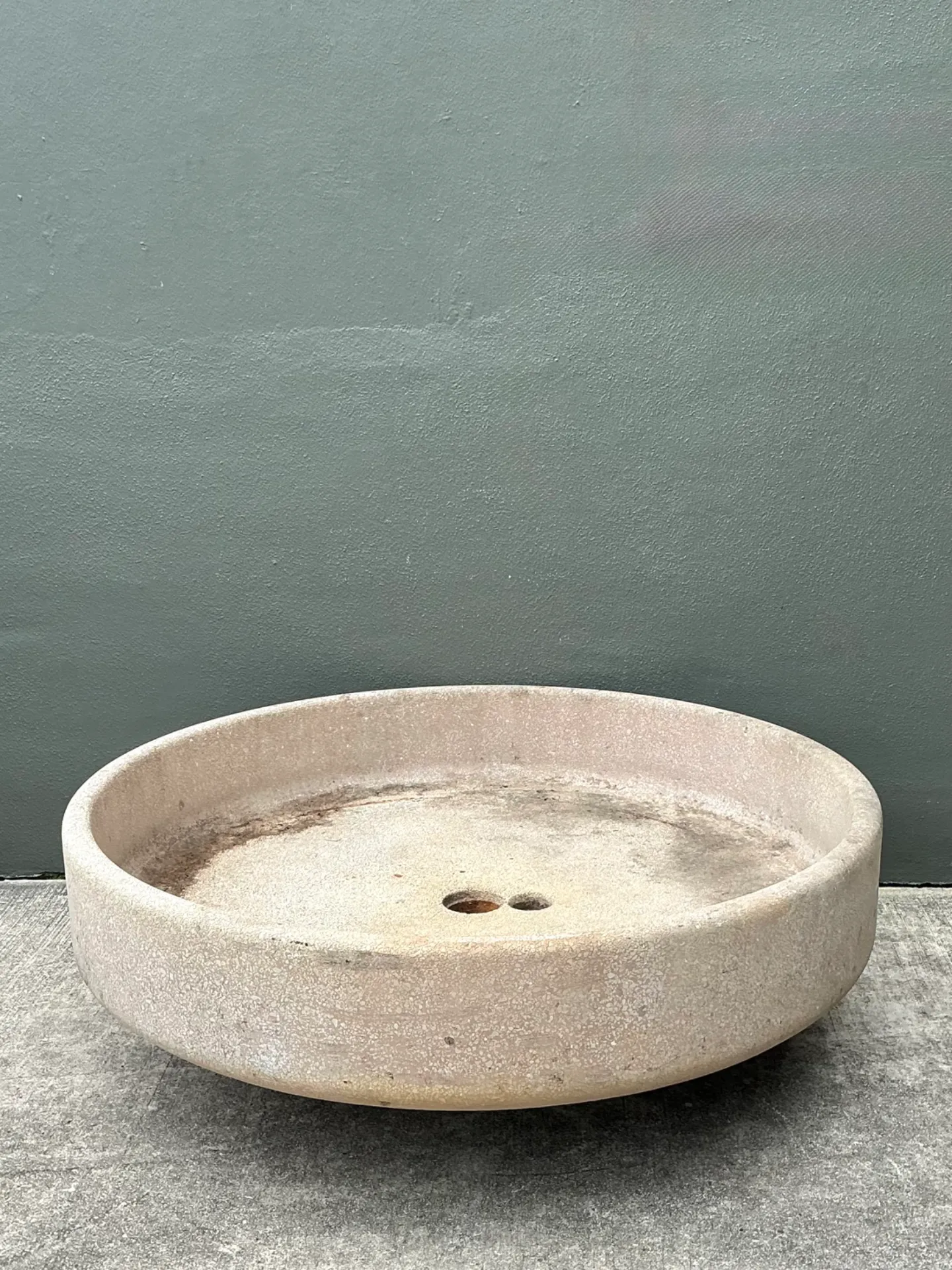 Vintage Monumental Stone Disc Garden Planter — additional photo 8
