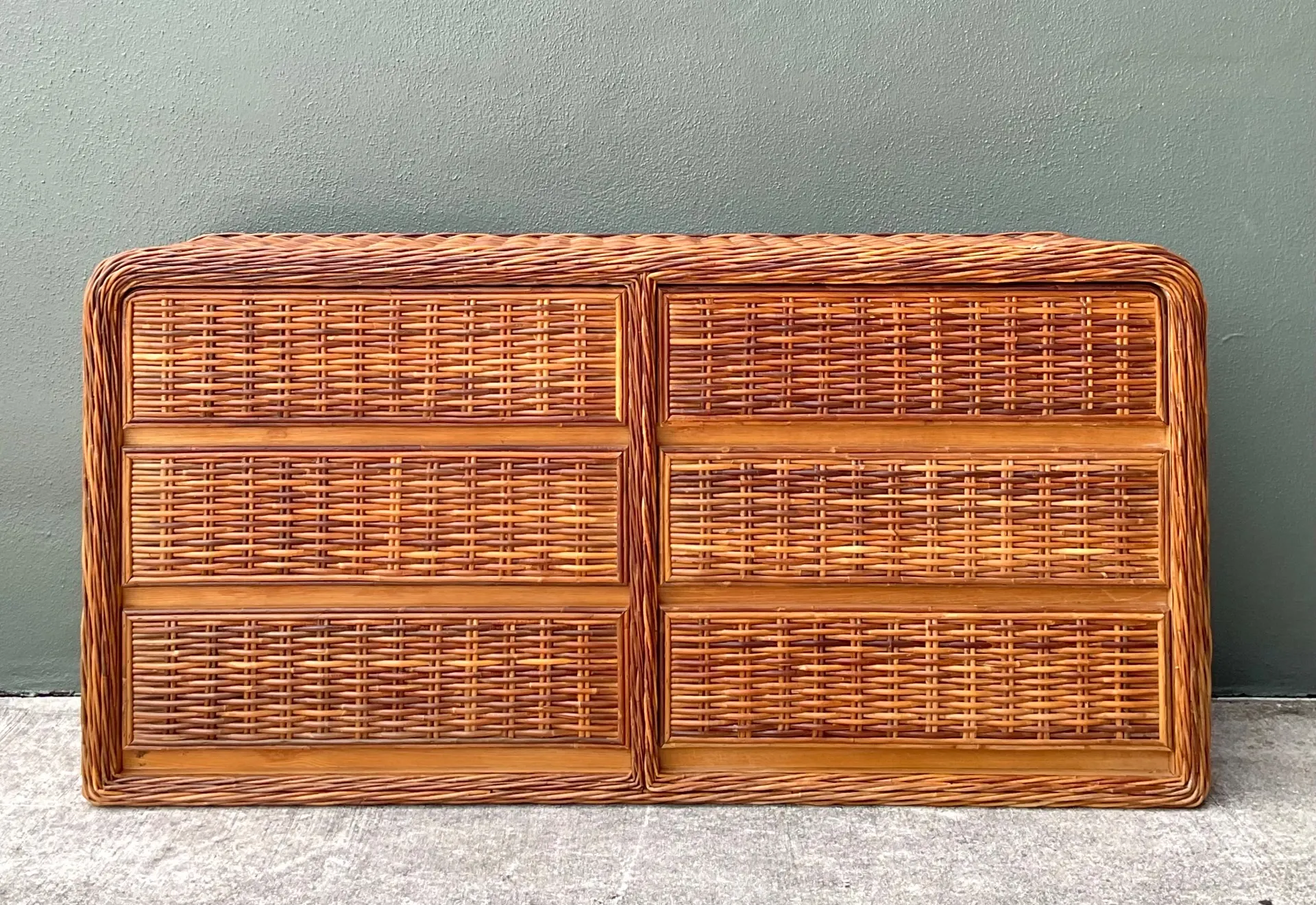 Vintage Woven Rattan Dresser - Rattan, 60W x 29.75H — additional photo 6