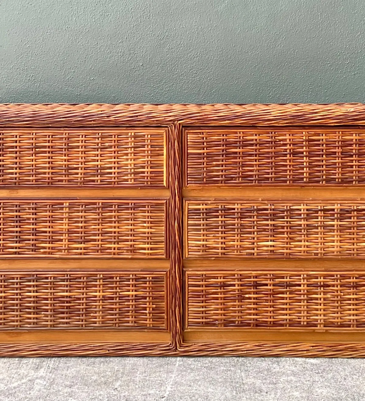 Vintage Woven Rattan Dresser - Rattan, 60W x 29.75H — additional photo 6