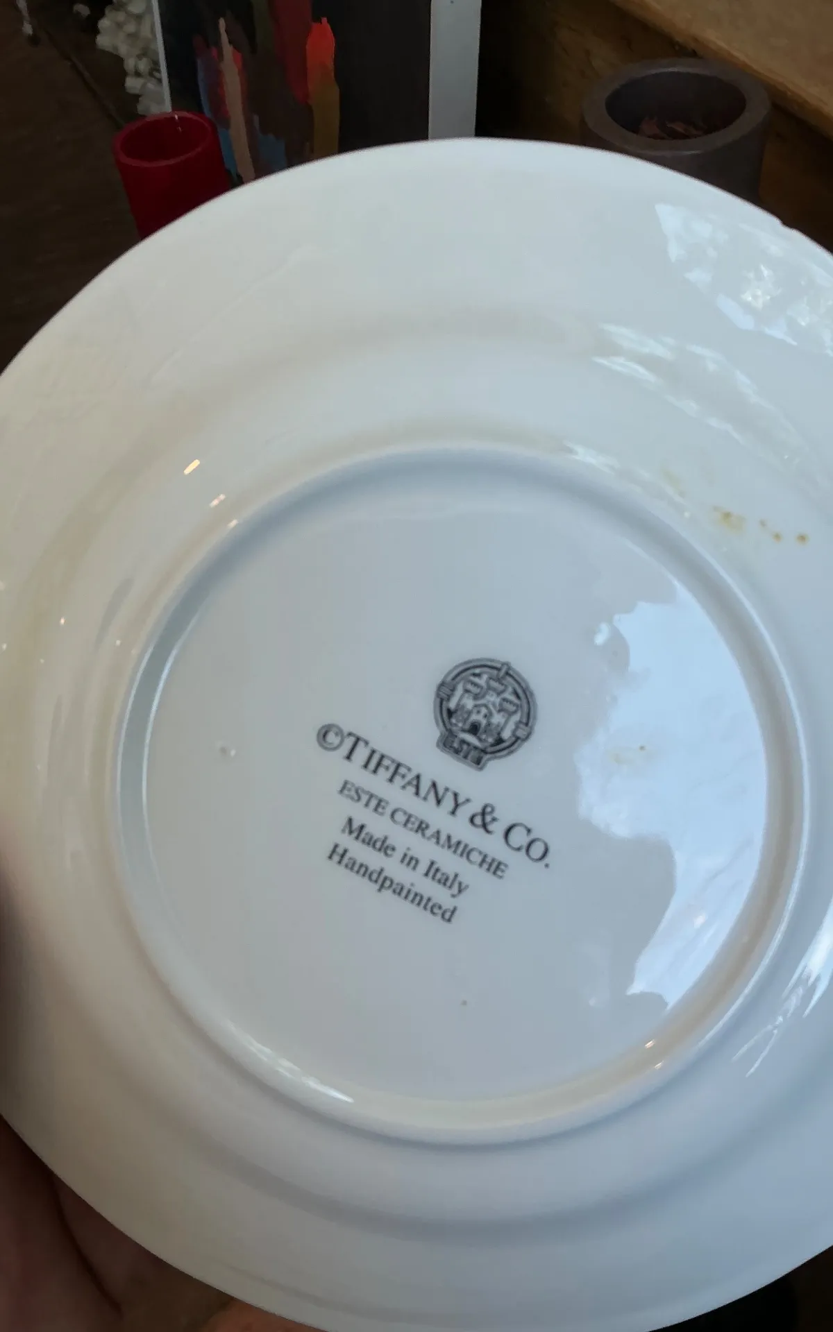 Set of 6 Vintage Tiffany and Co Ceramiche Cabbage Leaf Plates — additional photo 1