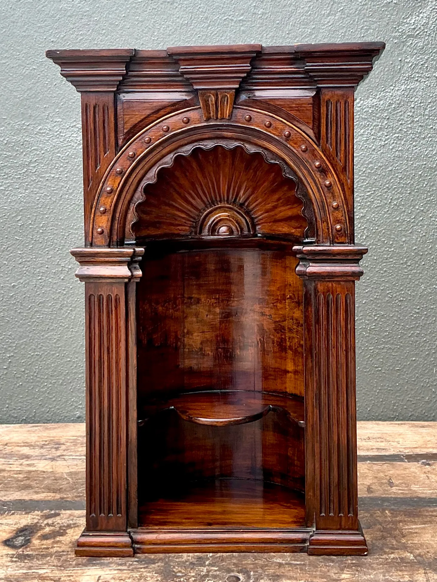 Vintage Carved Wood Architectural Niche — additional photo 3