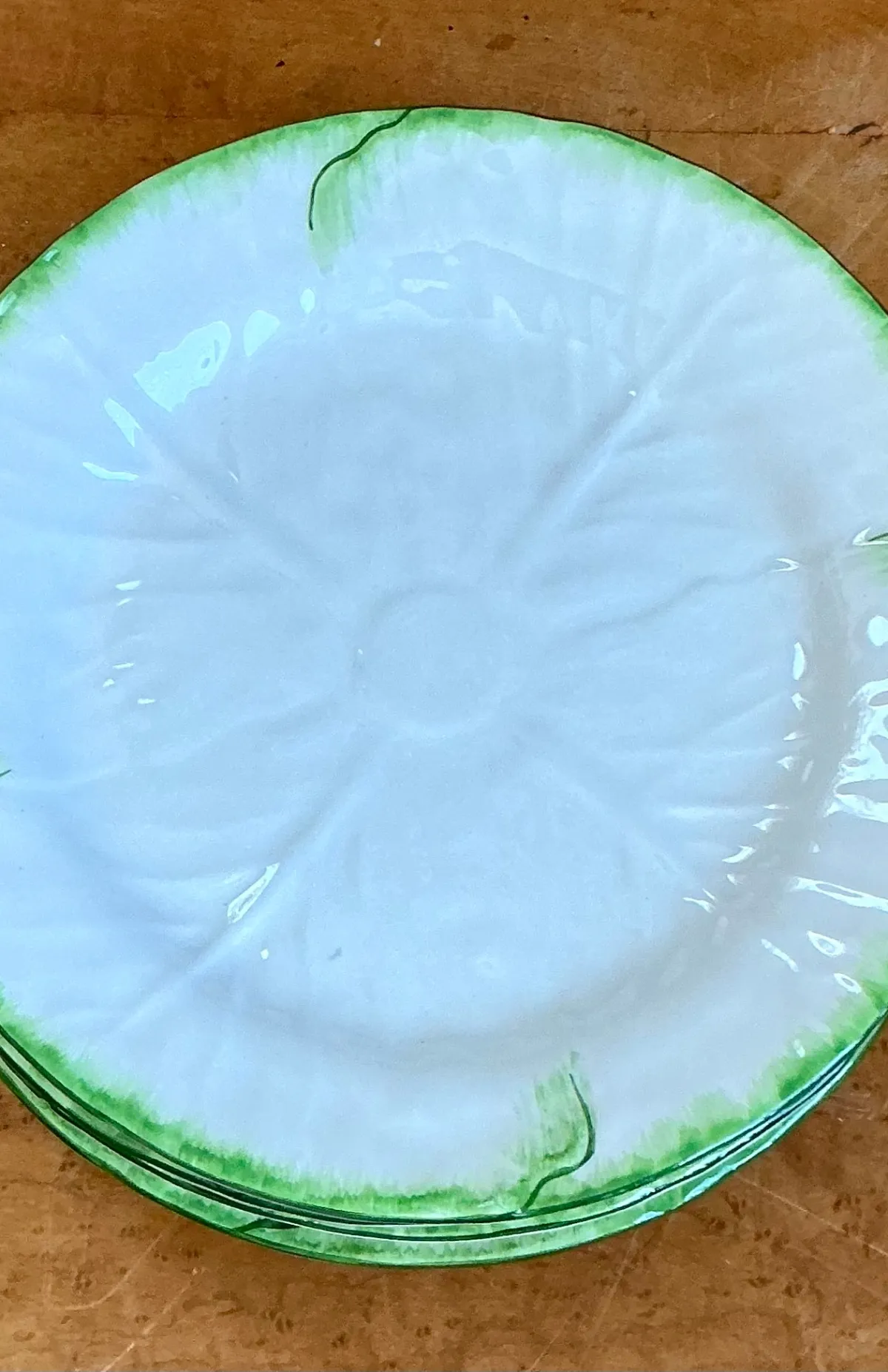 Set of 6 Vintage Tiffany and Co Ceramiche Cabbage Leaf Plates — additional photo 3