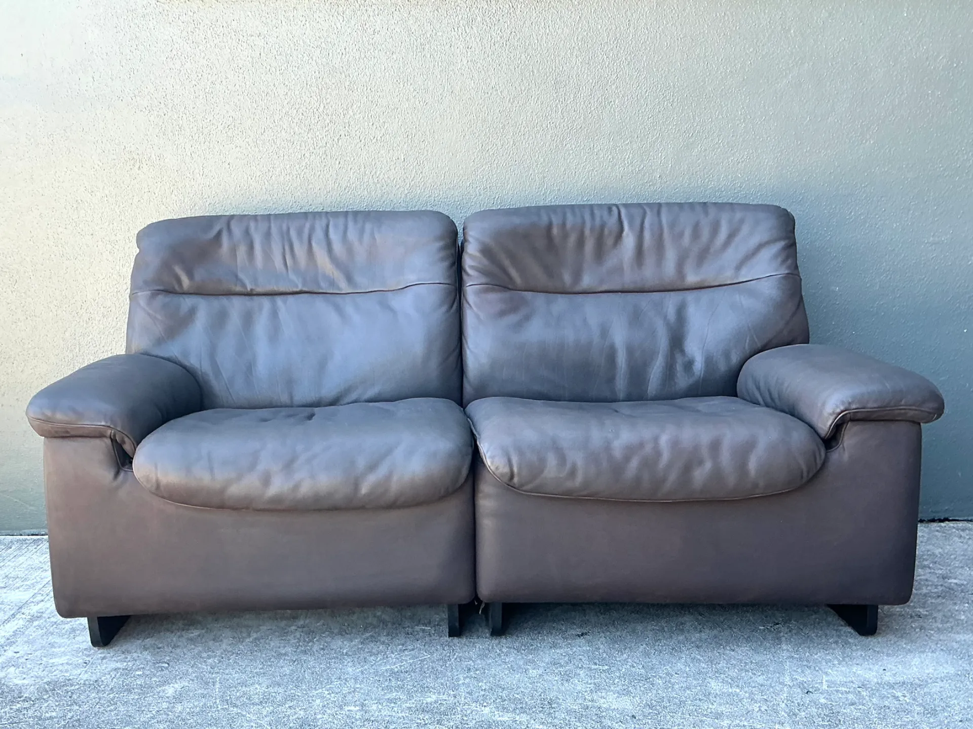 Vintage De Sede Leather Two-Seater Sofa — additional photo 1