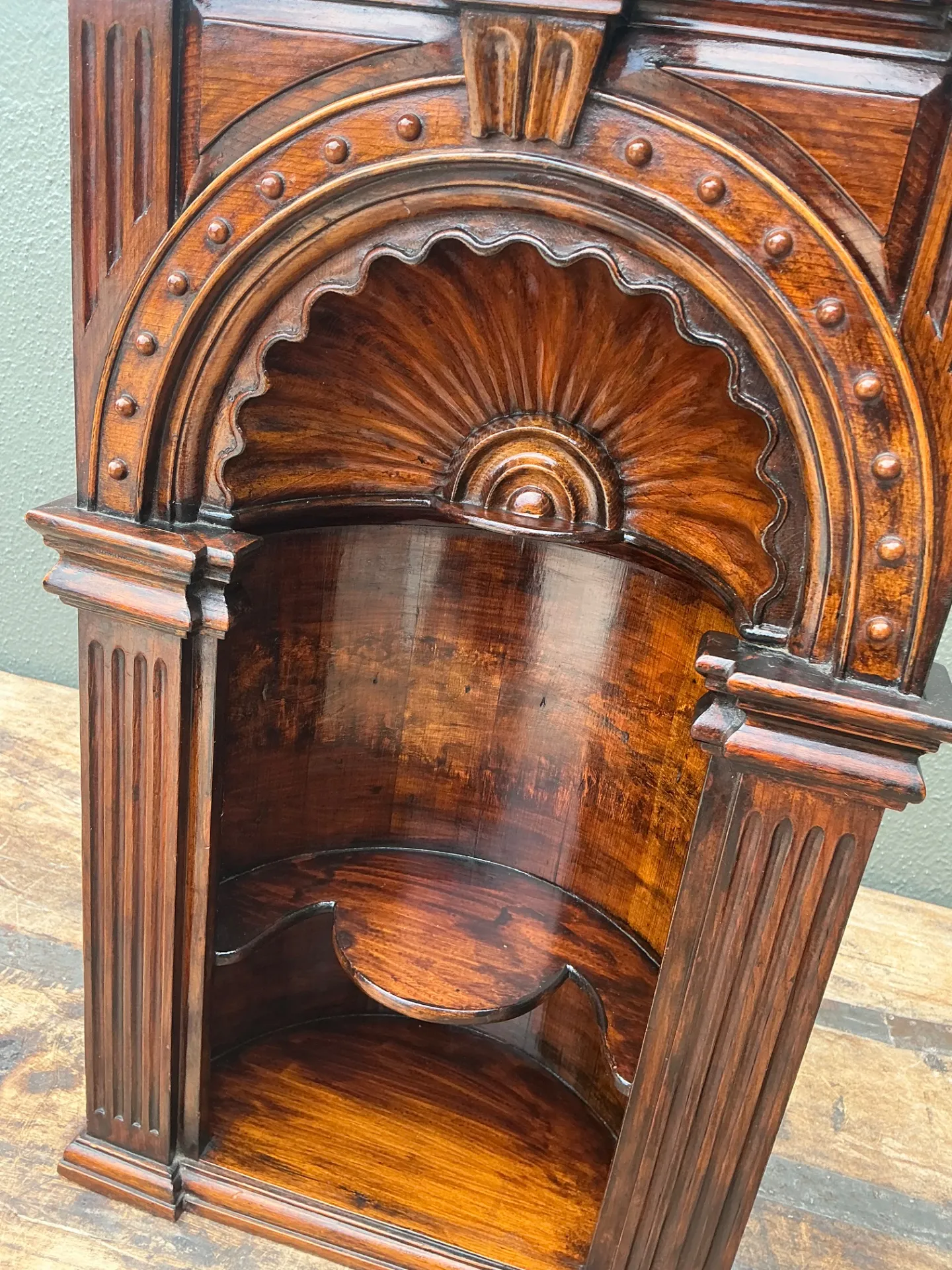 Vintage Carved Wood Architectural Niche — additional photo 6