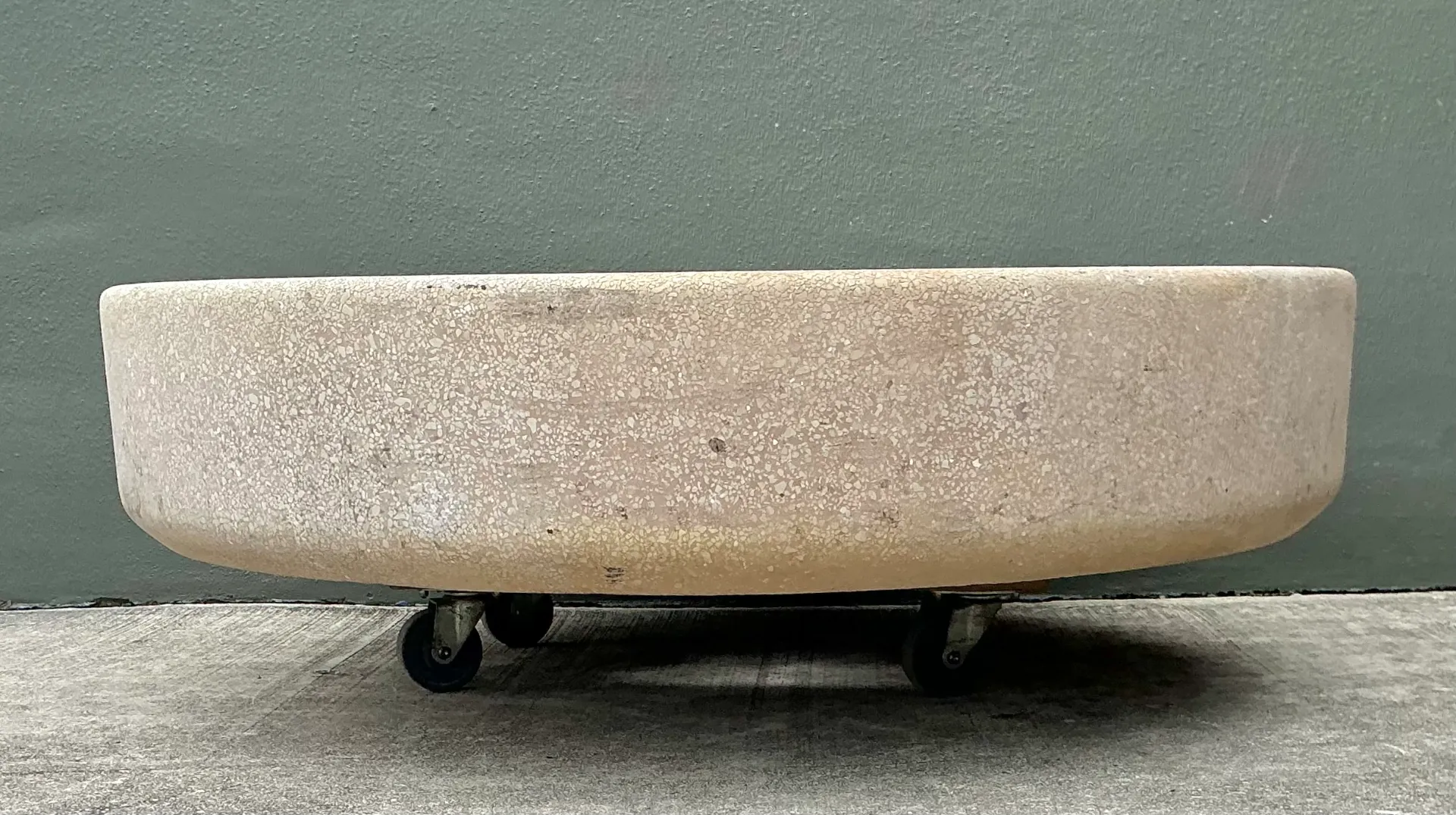 Vintage Monumental Stone Disc Garden Planter — additional photo 6
