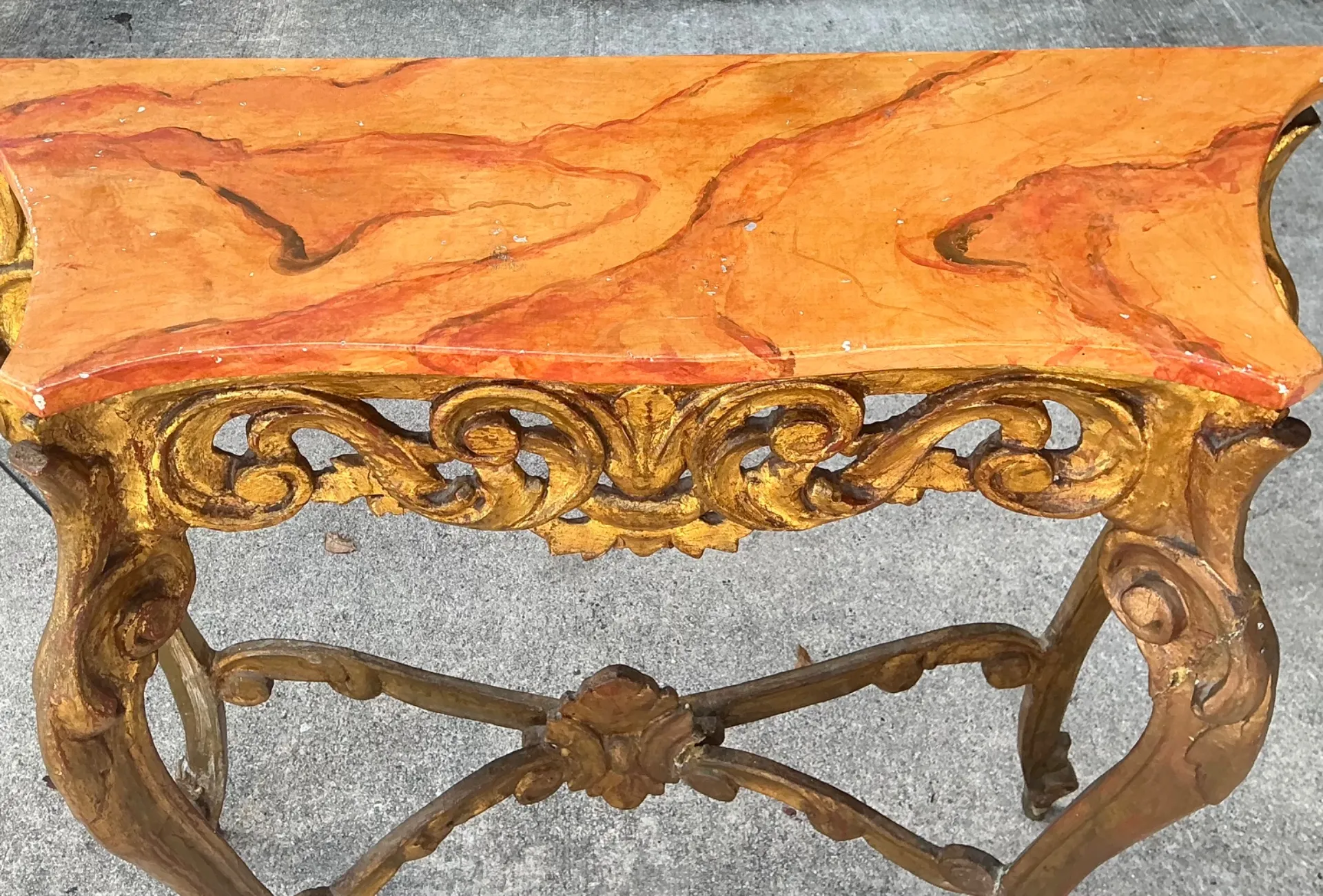 Vintage Italian Rococo Style Console Table — additional photo 6