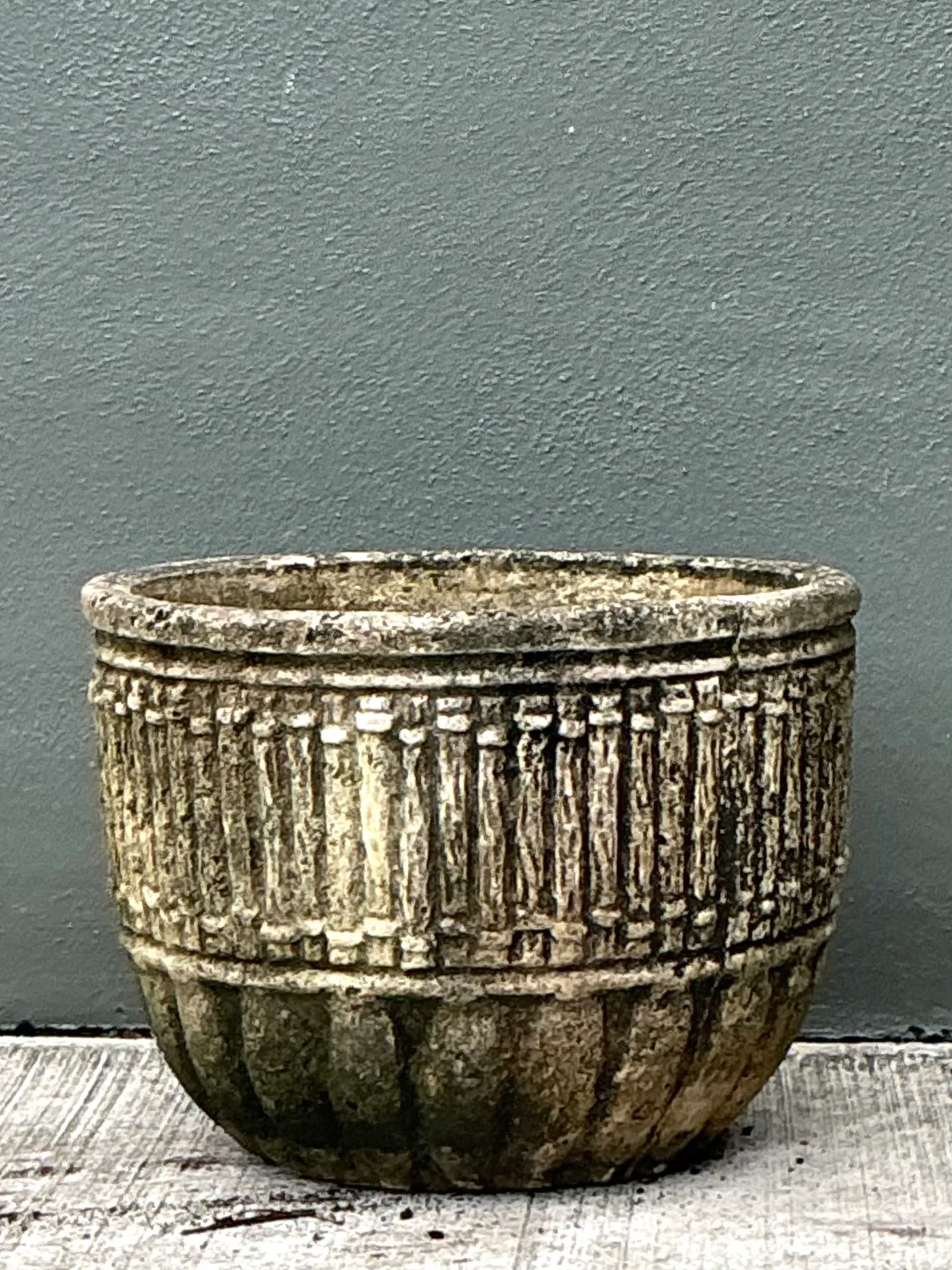 Vintage Concrete Fluted Garden Planter — additional photo 1