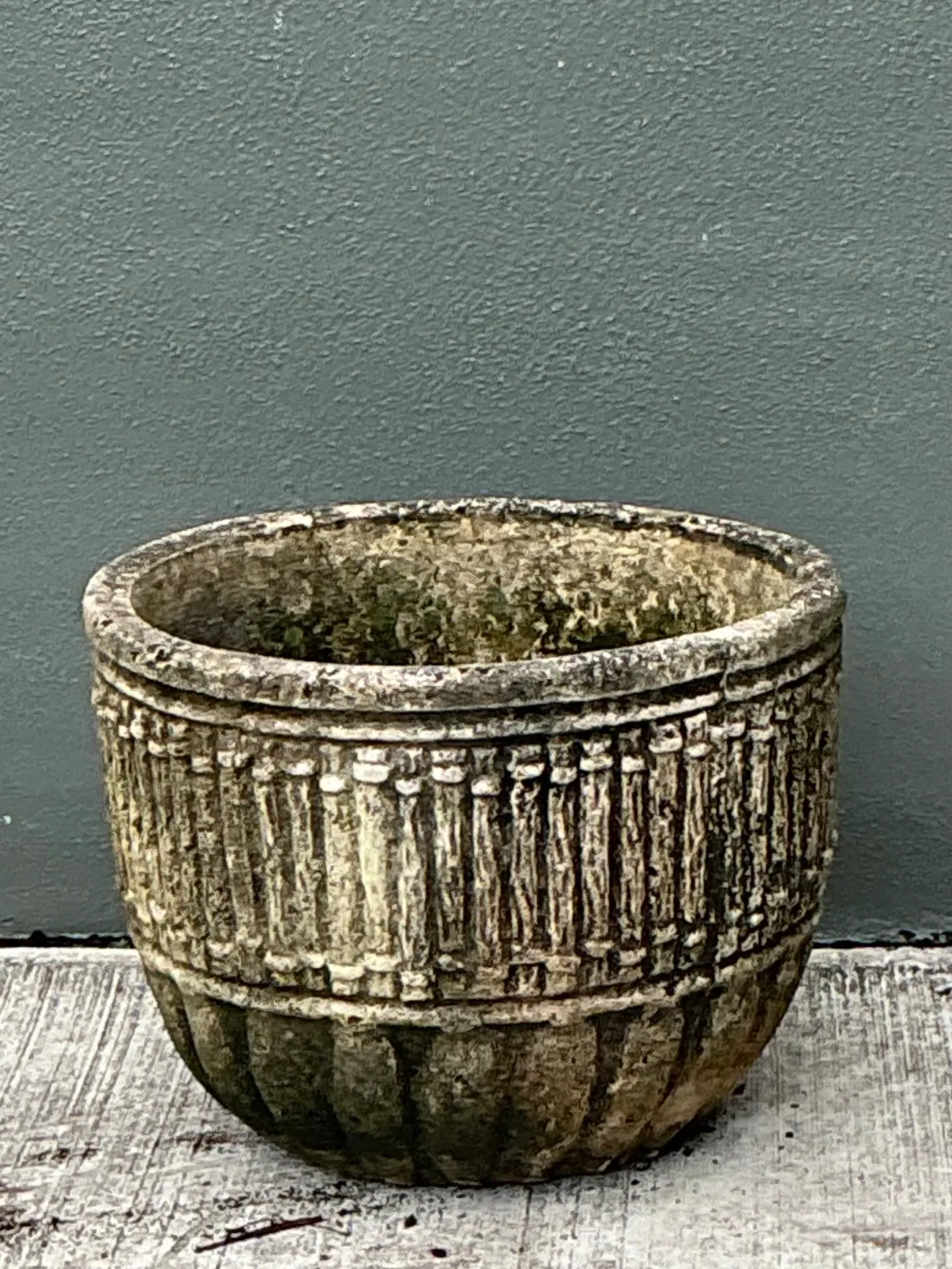 Vintage Concrete Fluted Garden Planter — additional photo 3