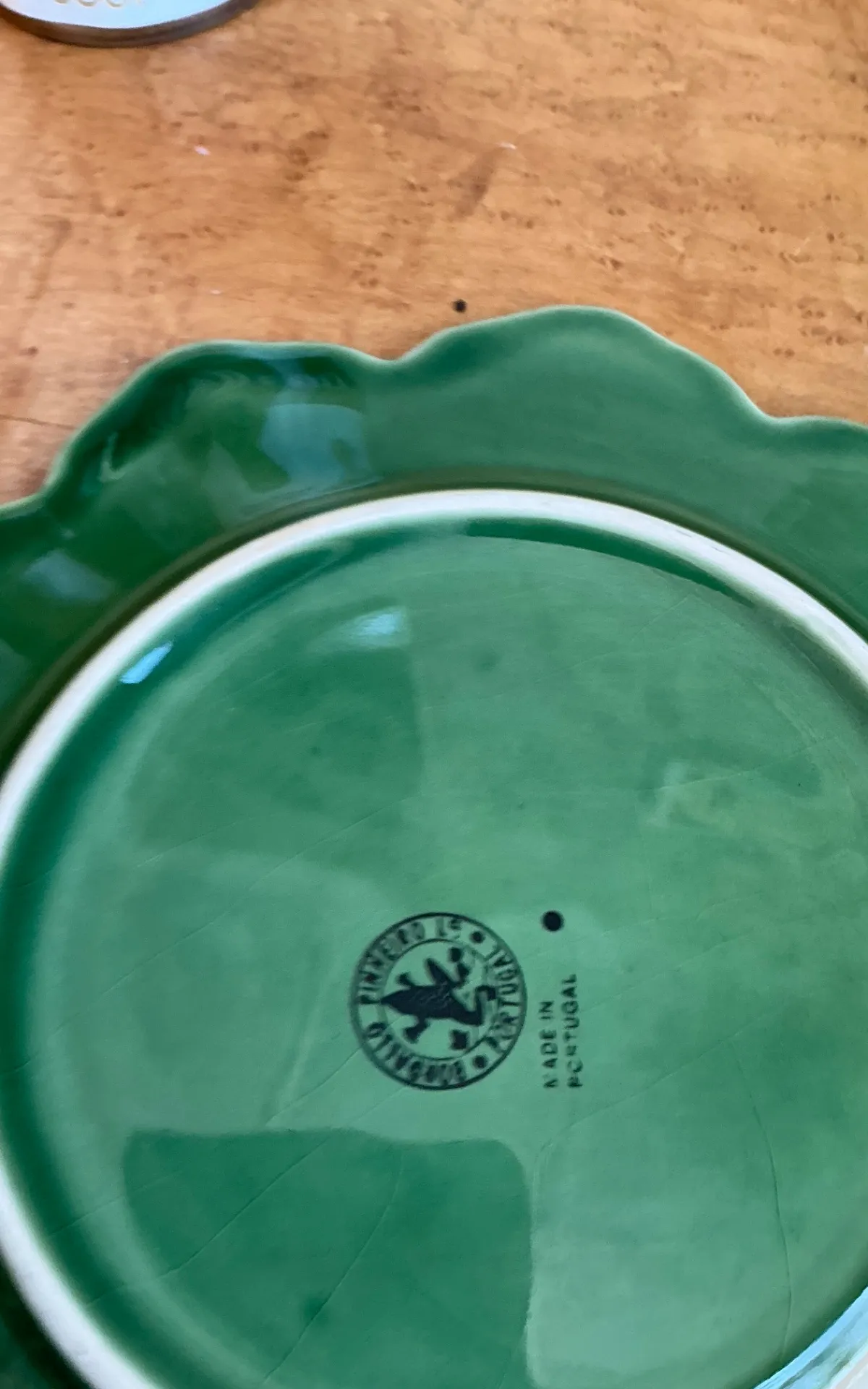 Vintage Bordallo Pinheiro Green Cabbage Leaf Plates - Set of 6 — additional photo 1