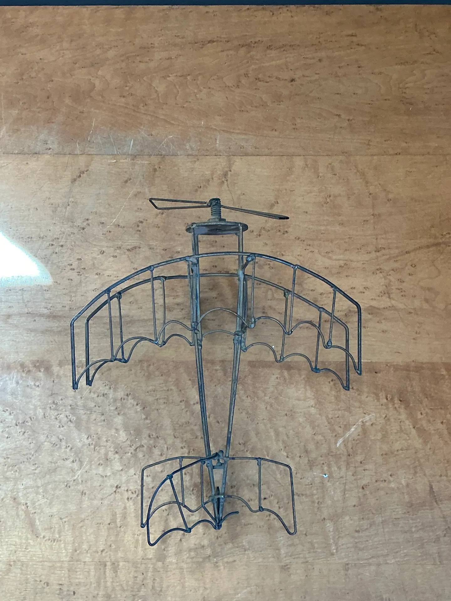Vintage Metal Wire Airplane Sculpture — additional photo 5