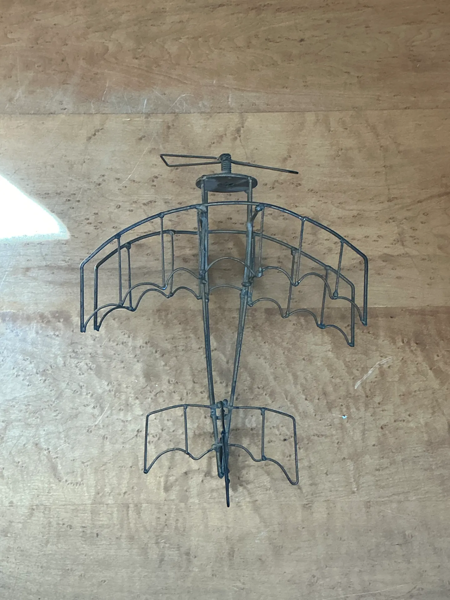 Vintage Metal Wire Airplane Sculpture — additional photo 2