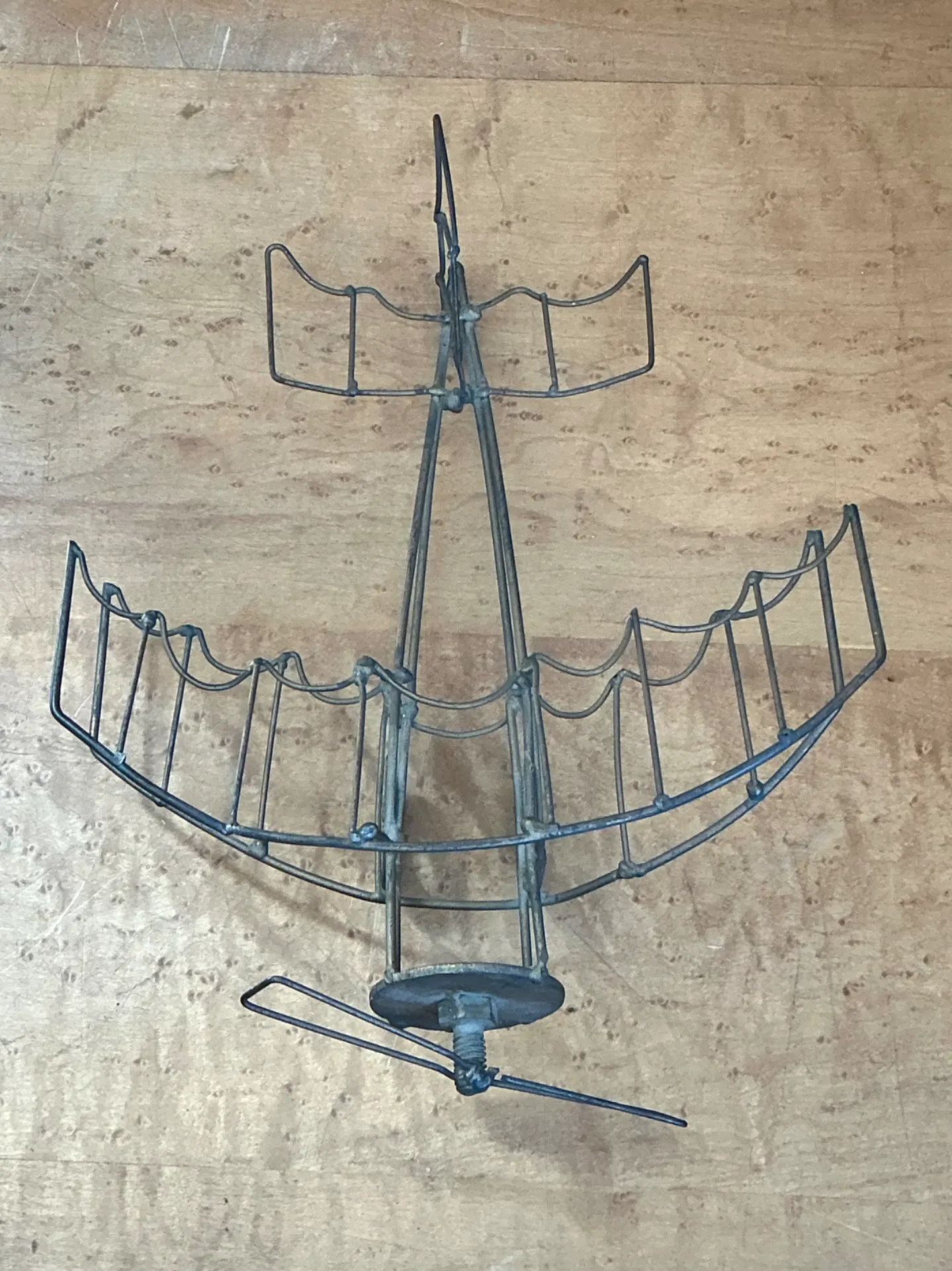 Vintage Metal Wire Airplane Sculpture — additional photo 3