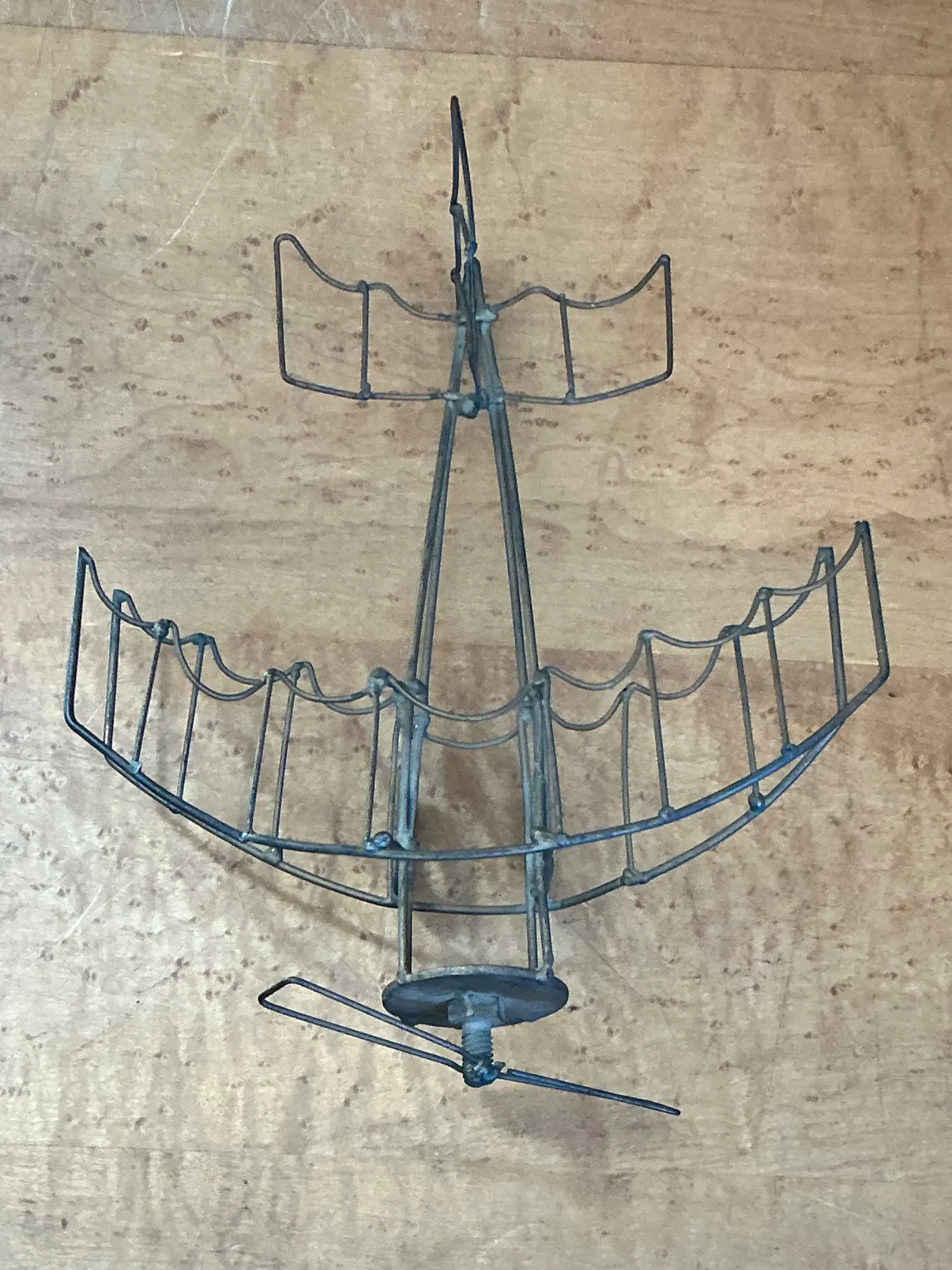 Vintage Metal Wire Airplane Sculpture — additional photo 4