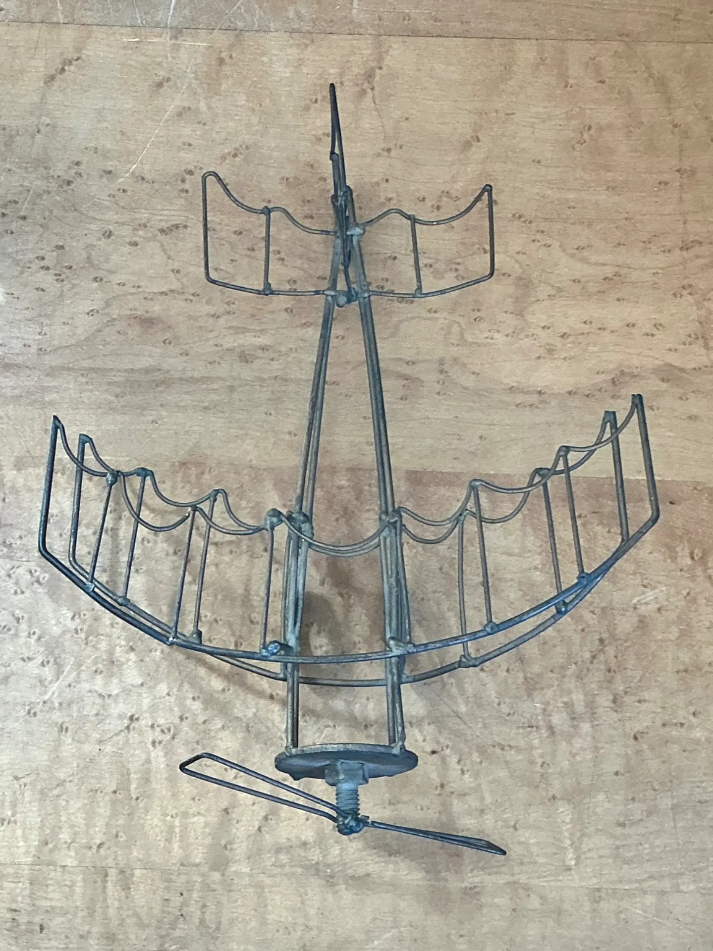 Vintage Metal Wire Airplane Sculpture — additional photo 6