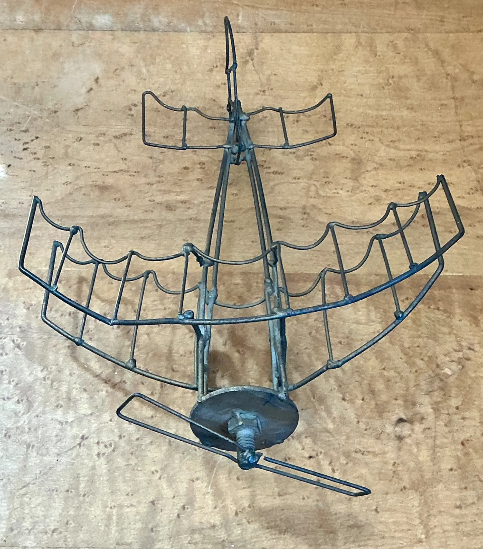 Vintage Metal Wire Airplane Sculpture — additional photo 1
